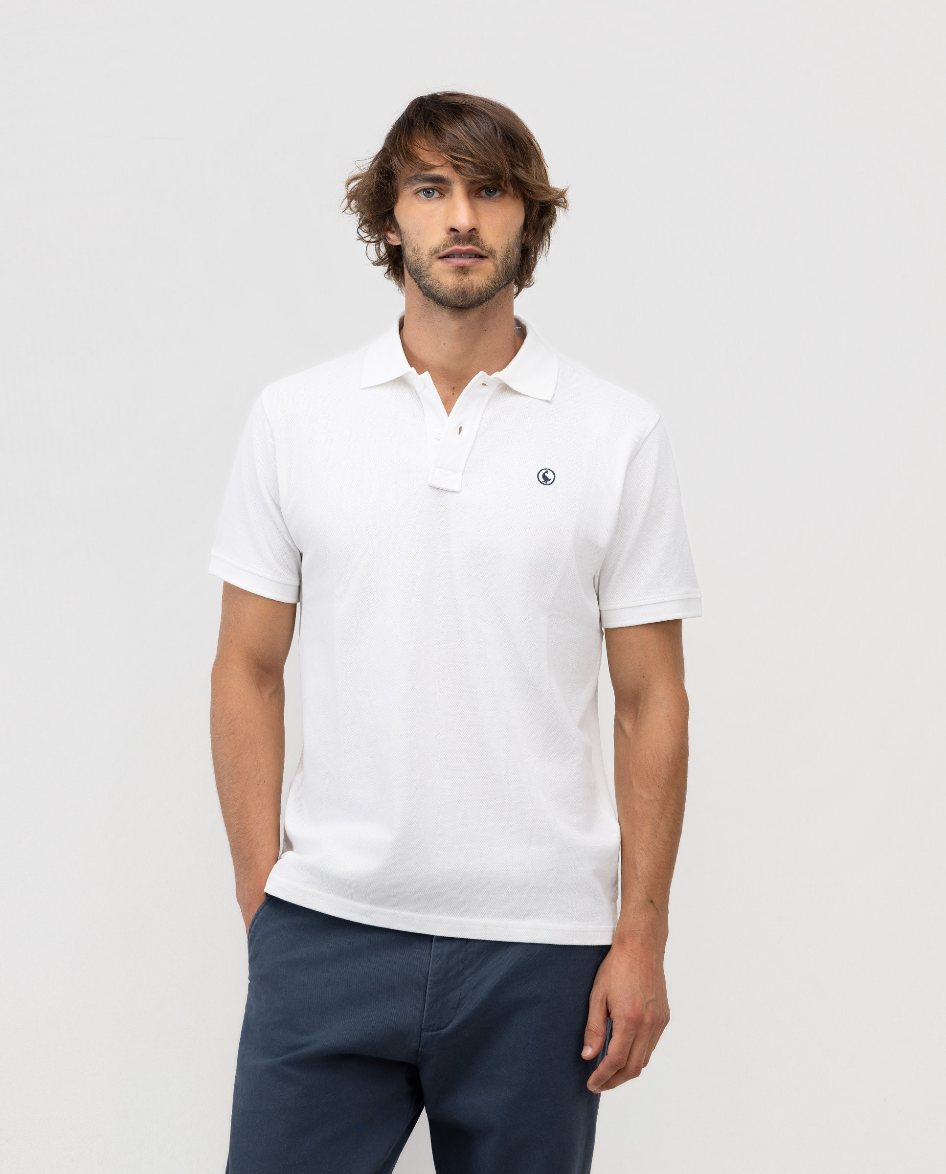 White Piqué Polo Shirt