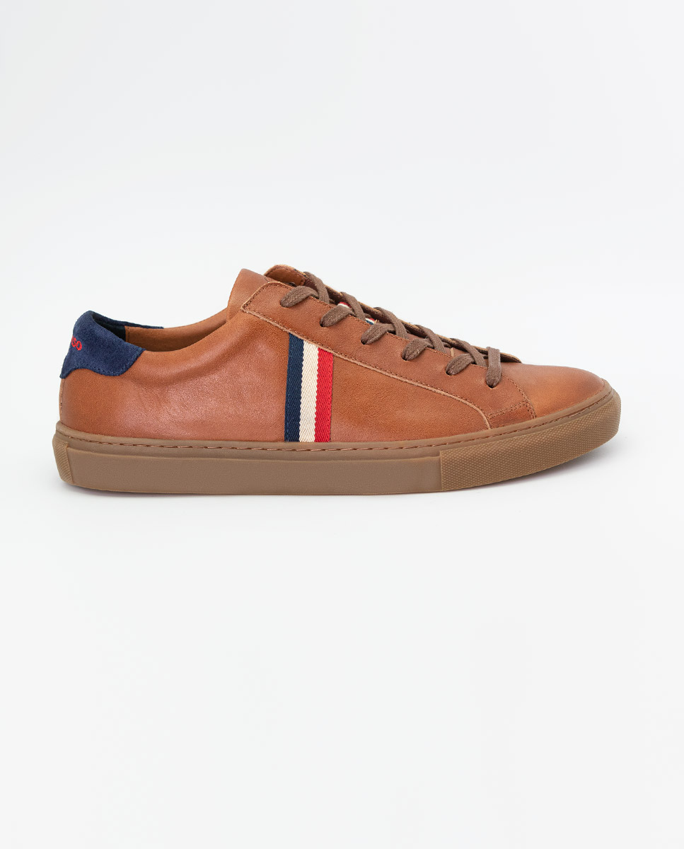 Sneaker Piel Marrón Cinta