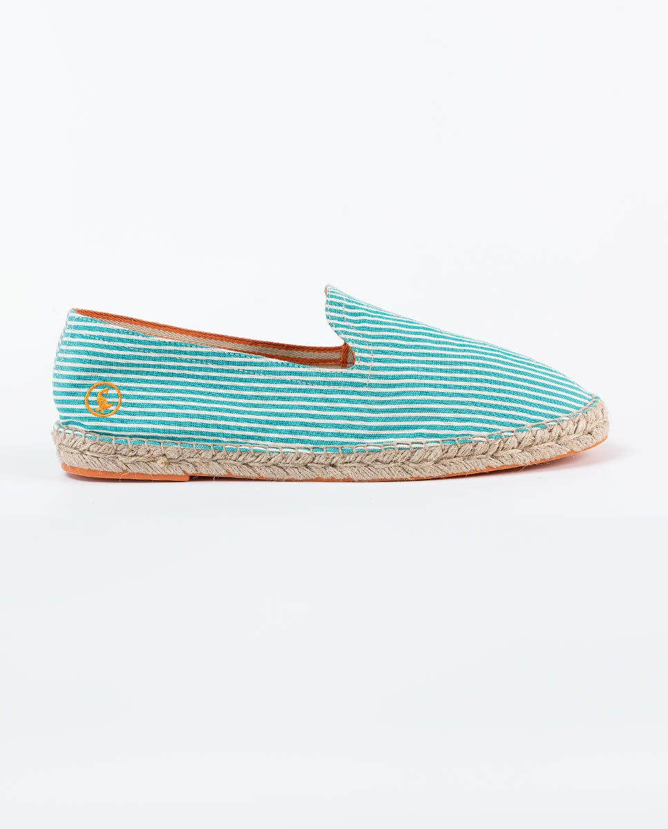 Turquoise Striped Espadrilles
