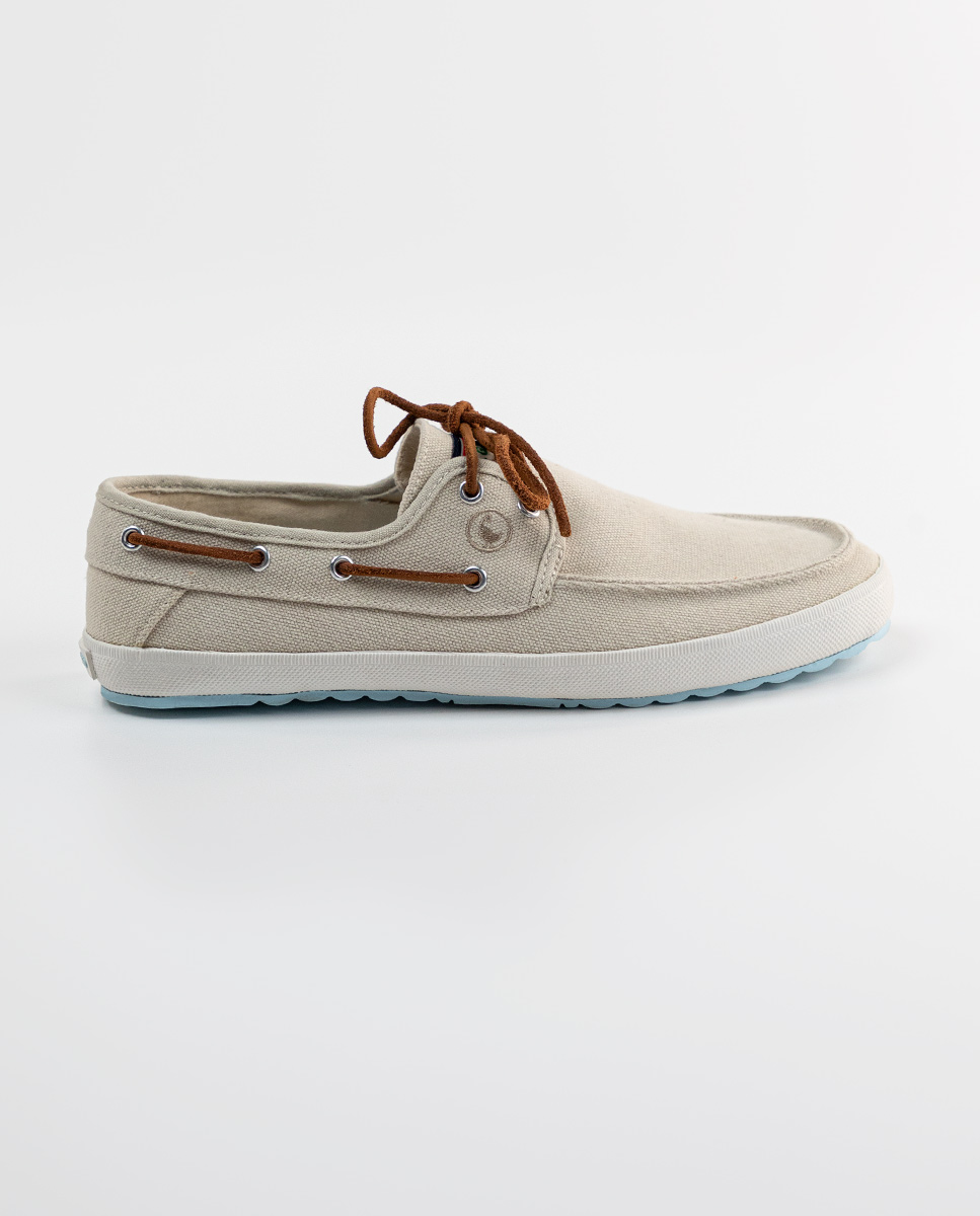 Off-White Canvas Boat Sneakers