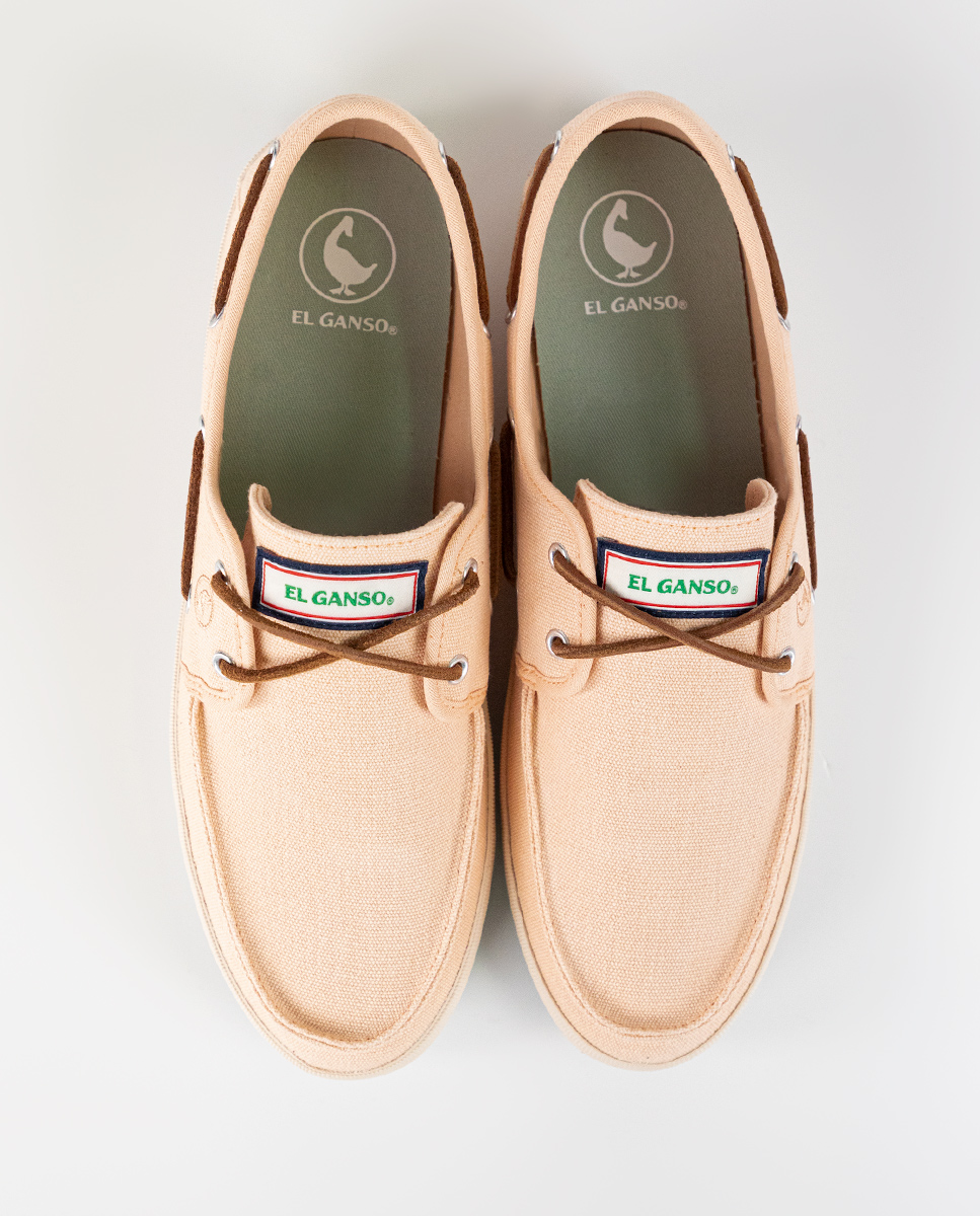 Orange Canvas Boat Sneakers