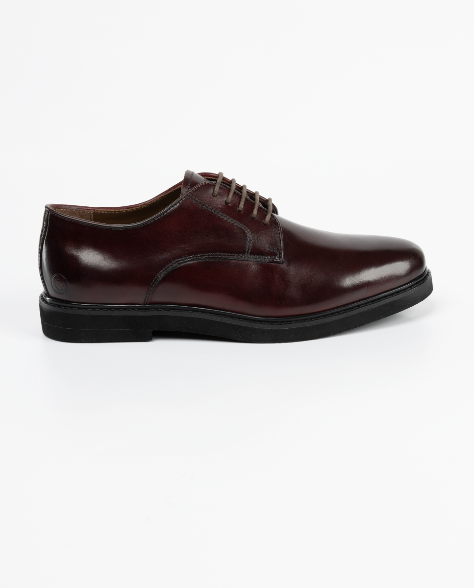 Burgundy Leather Lace-Up Shoe