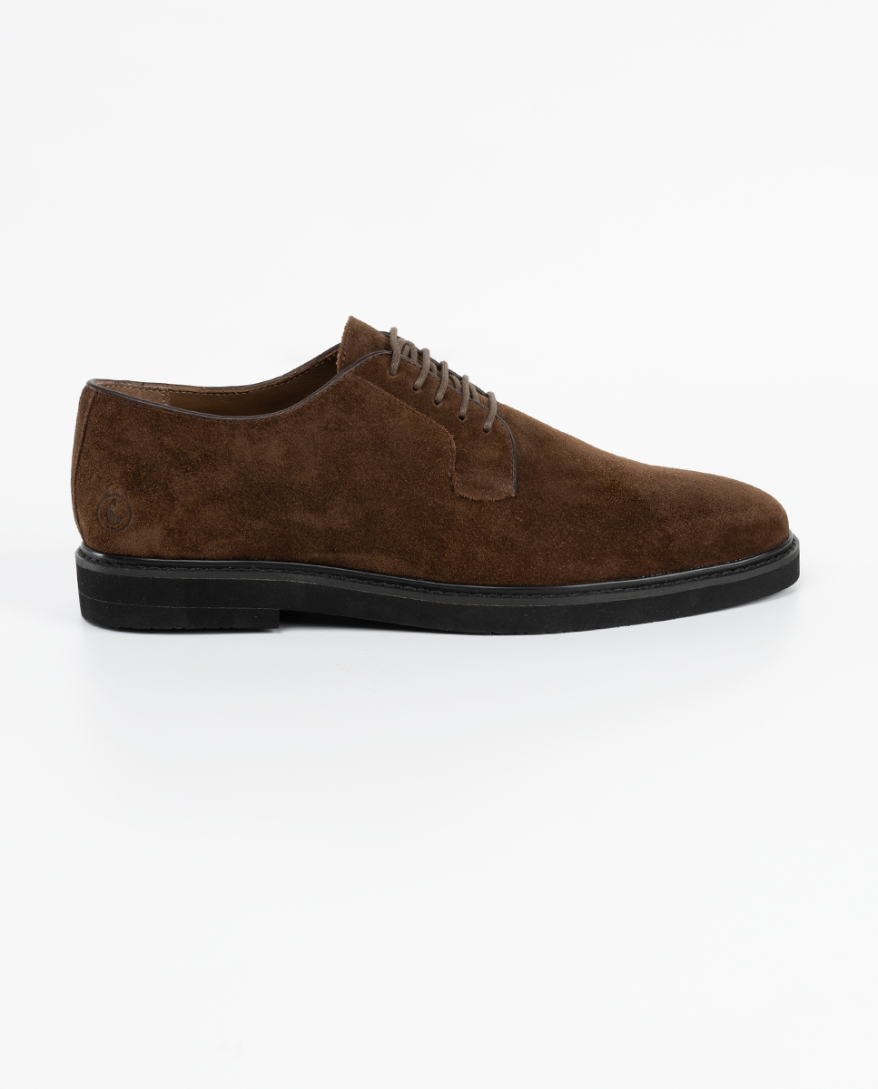 Brown Suede Lace-Up Shoe