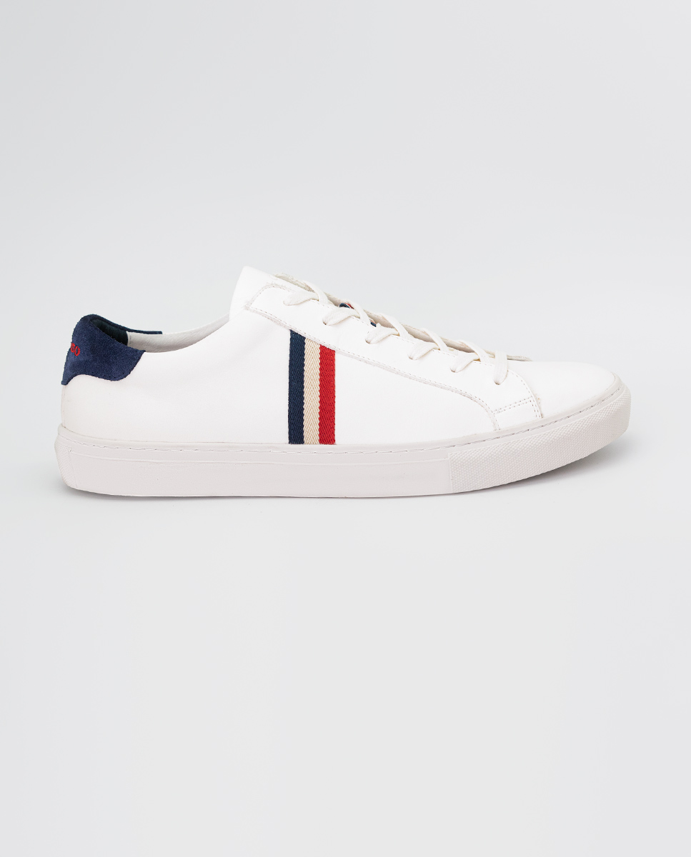 White Leather Sneaker with Ribbon