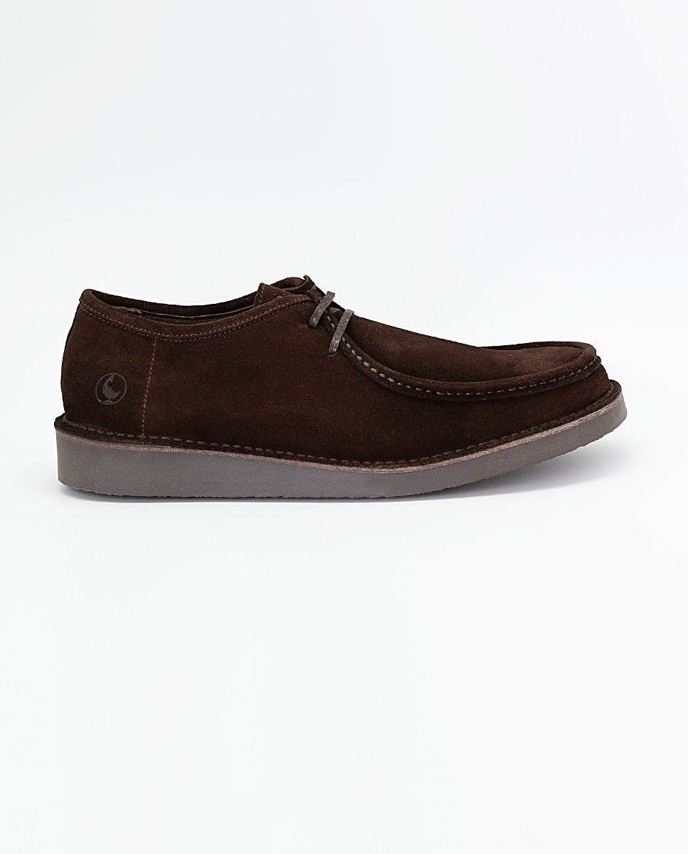 Brown Lace-Up Shoe with Smooth Sole