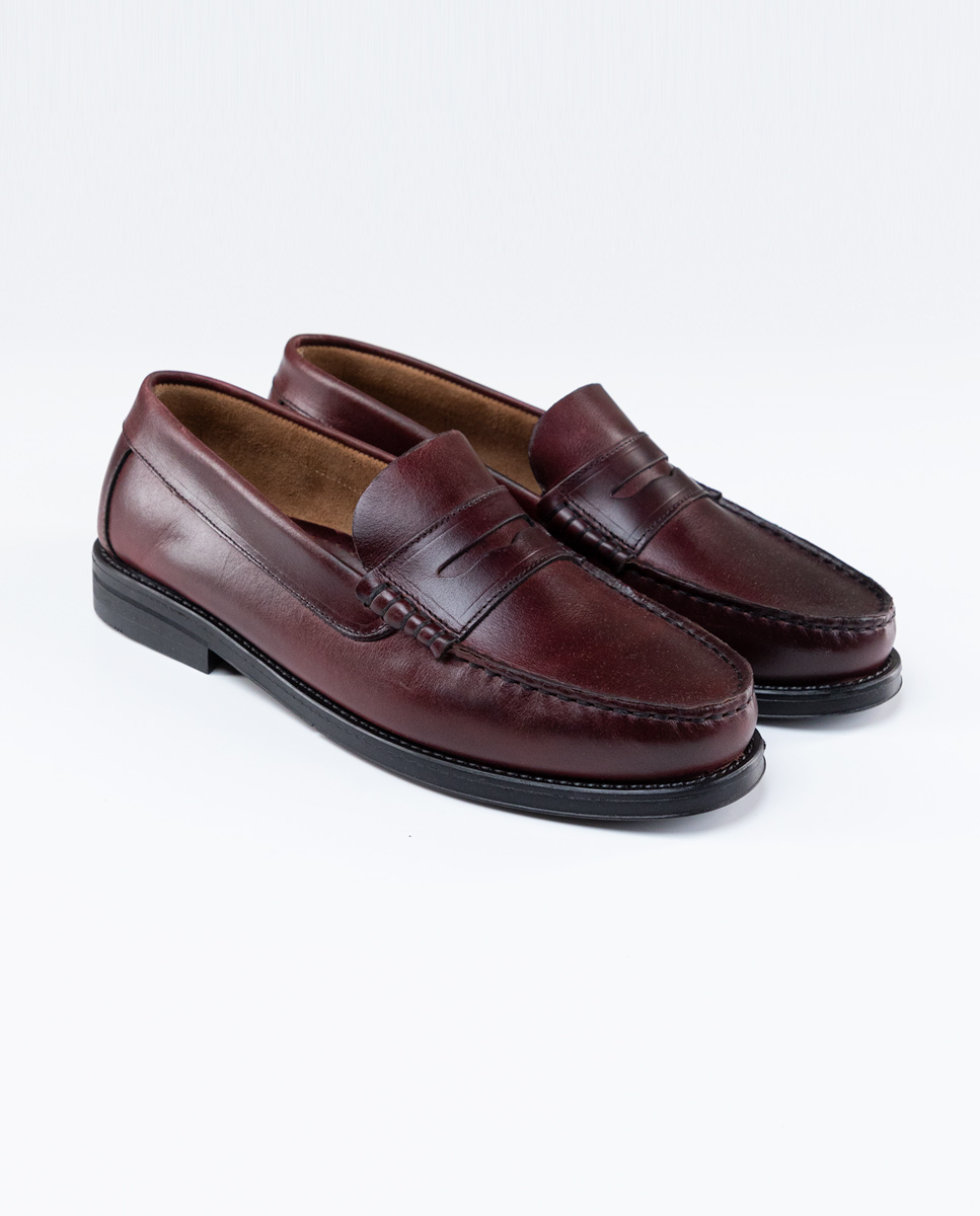 Maroon Leather Loafers