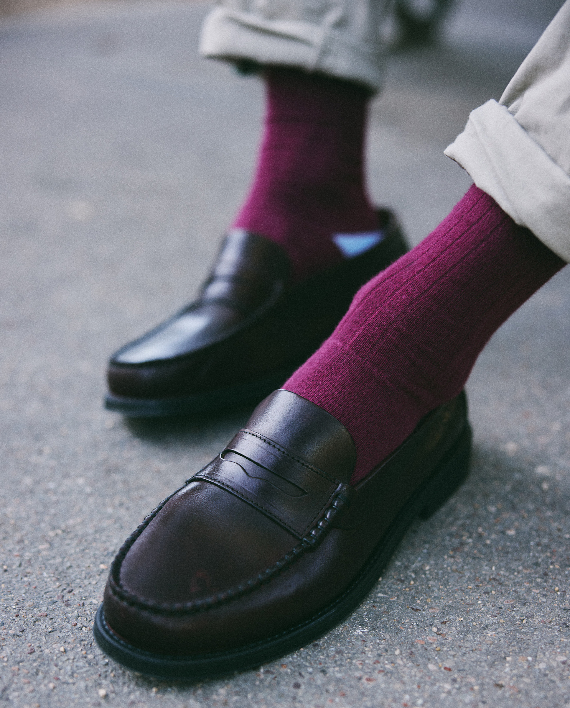 Mocasín Piel Granate