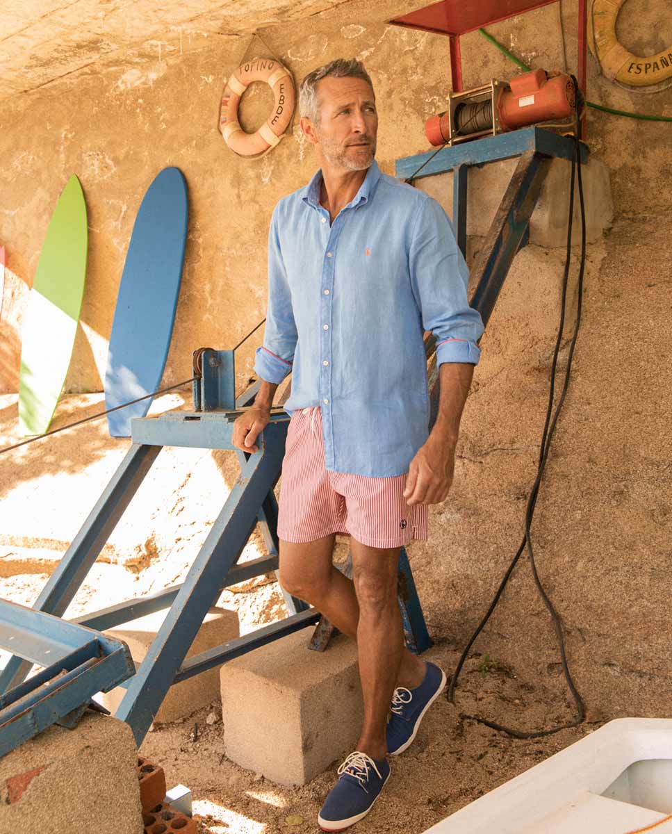 Red Striped Swimsuit