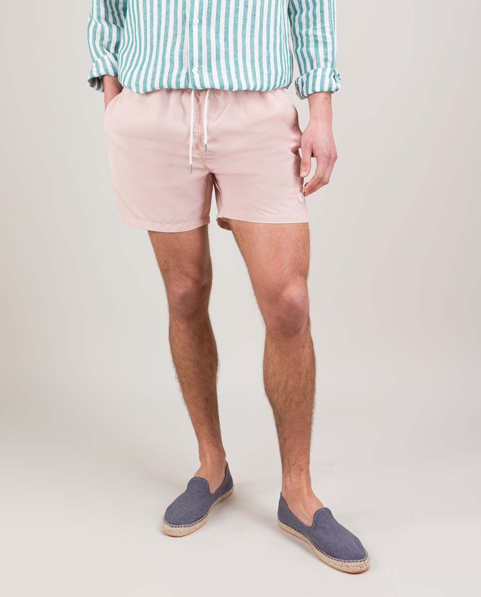 Solid-Coloured Pink Garment Dyed Swimsuit