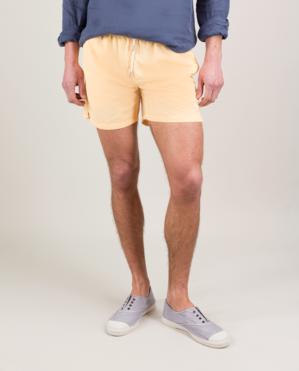 Solid-Coloured Yellow Garment Dyed Swimsuit