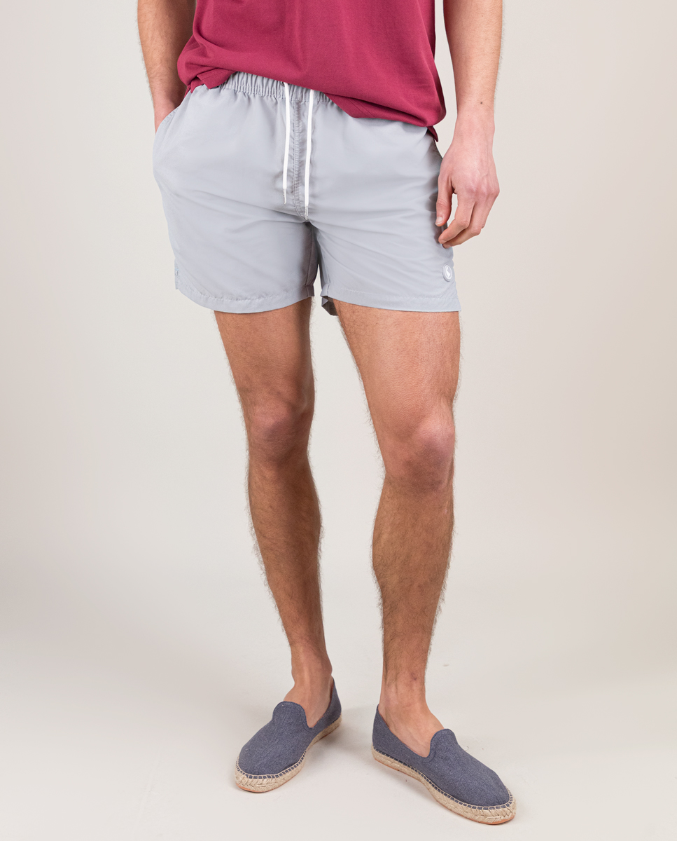 Solid-Coloured Grey Garment Dyed Swimsuit