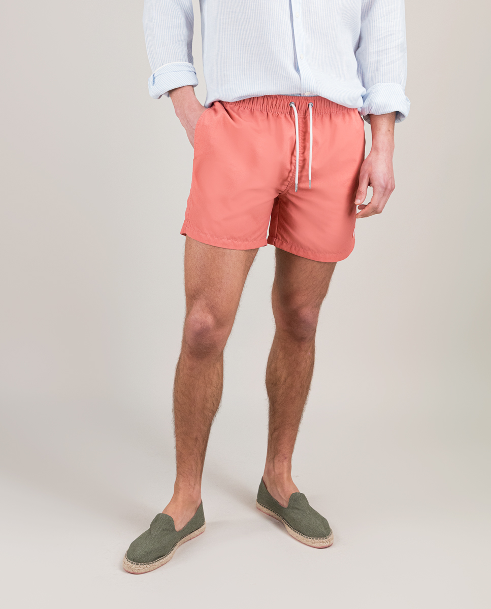 Bañador Liso Garment Dyed Coral