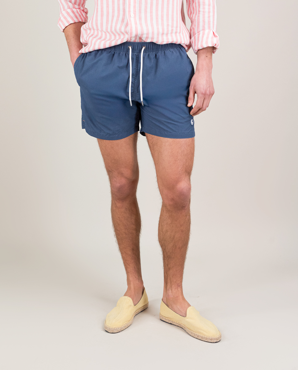 Solid-Coloured Navy Garment Dyed Swimsuit