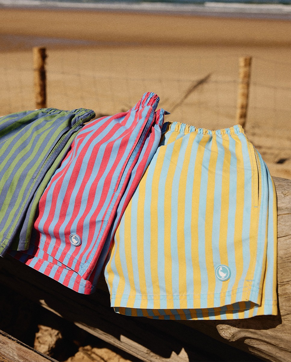 Yellow Striped Swimsuit