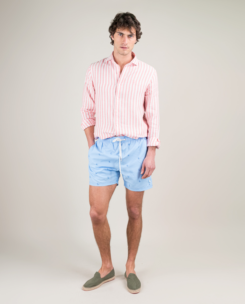 Blue Print Swimsuit W Logo