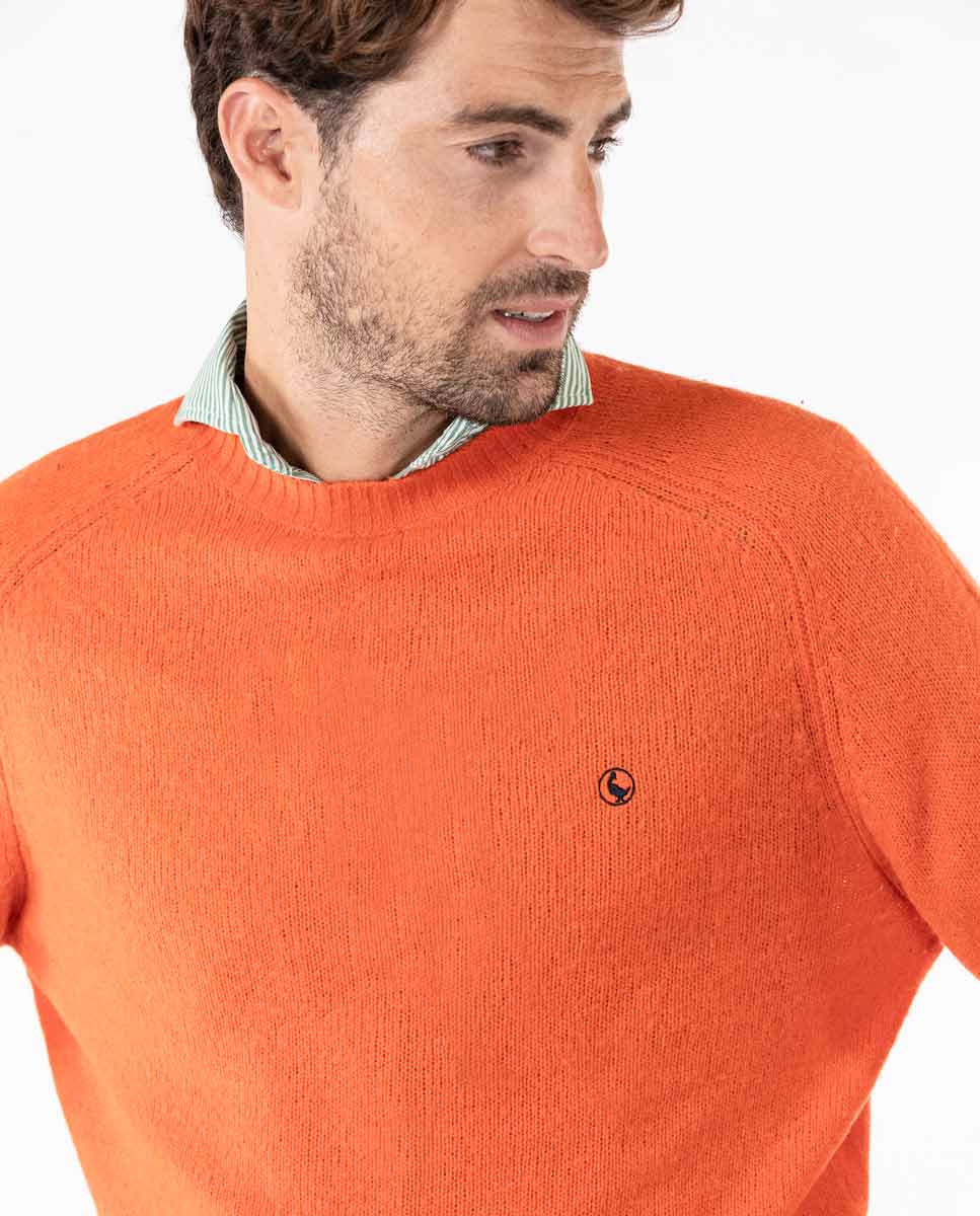 Brush Orange Jumper W Crew Neck