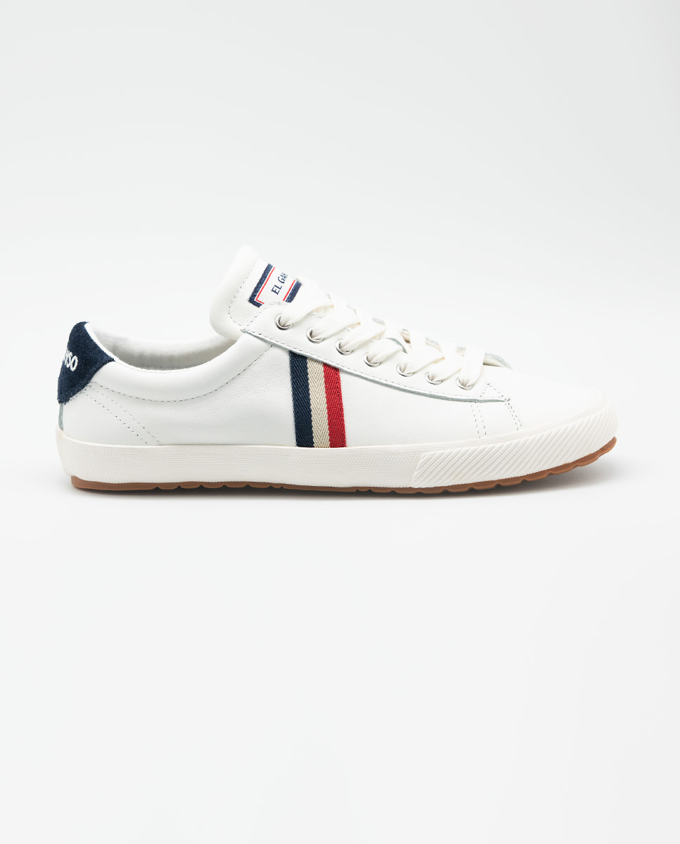 White Leather Low Top Sneakers