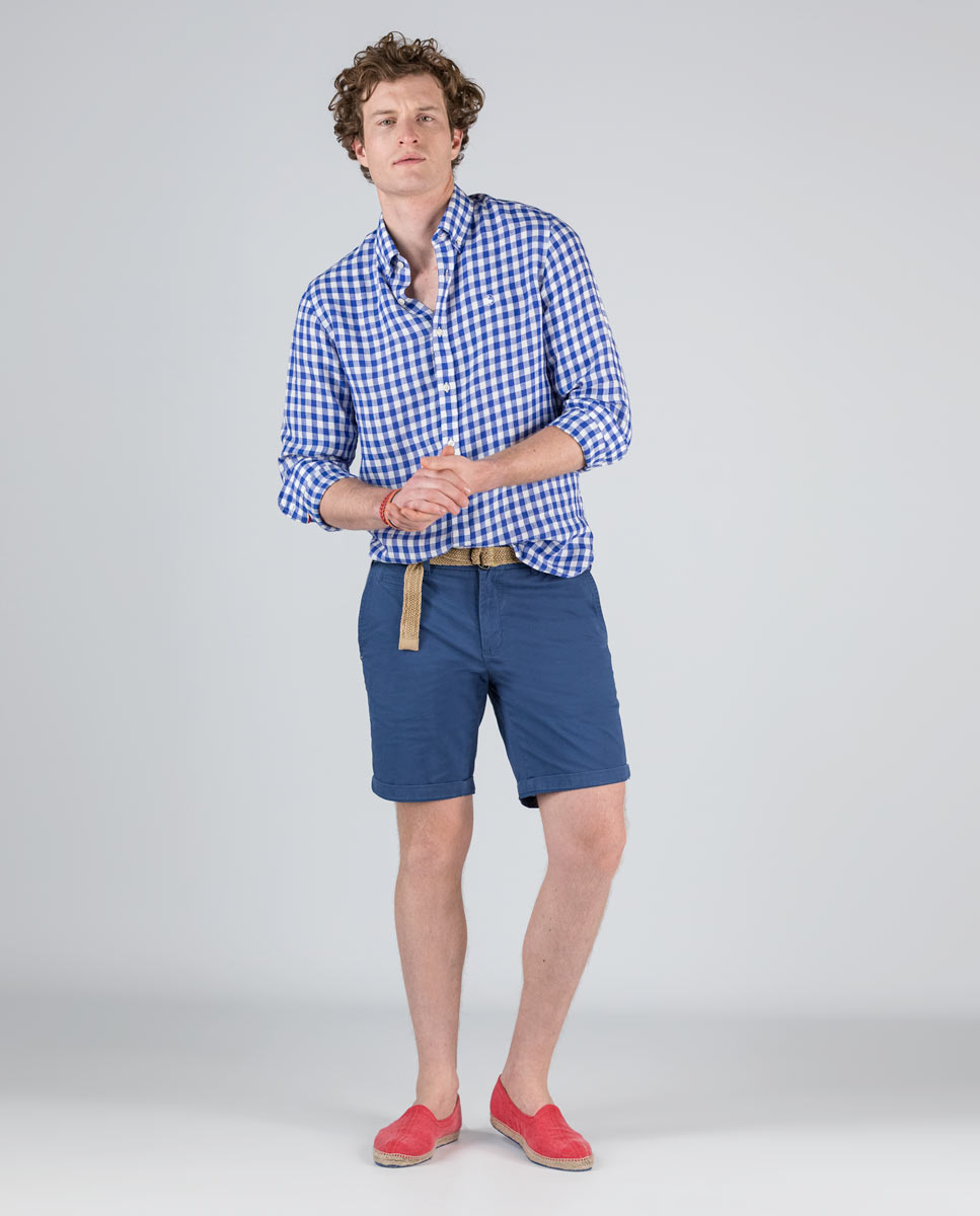 Linen Check Vicky Blue