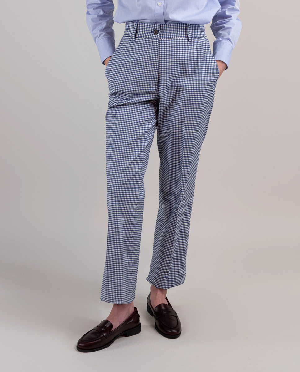 Blue Gingham Check Trouser Separate