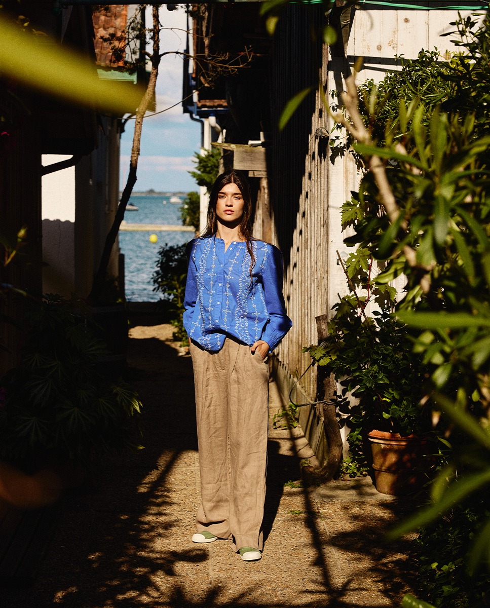 Camel Linen Trousers