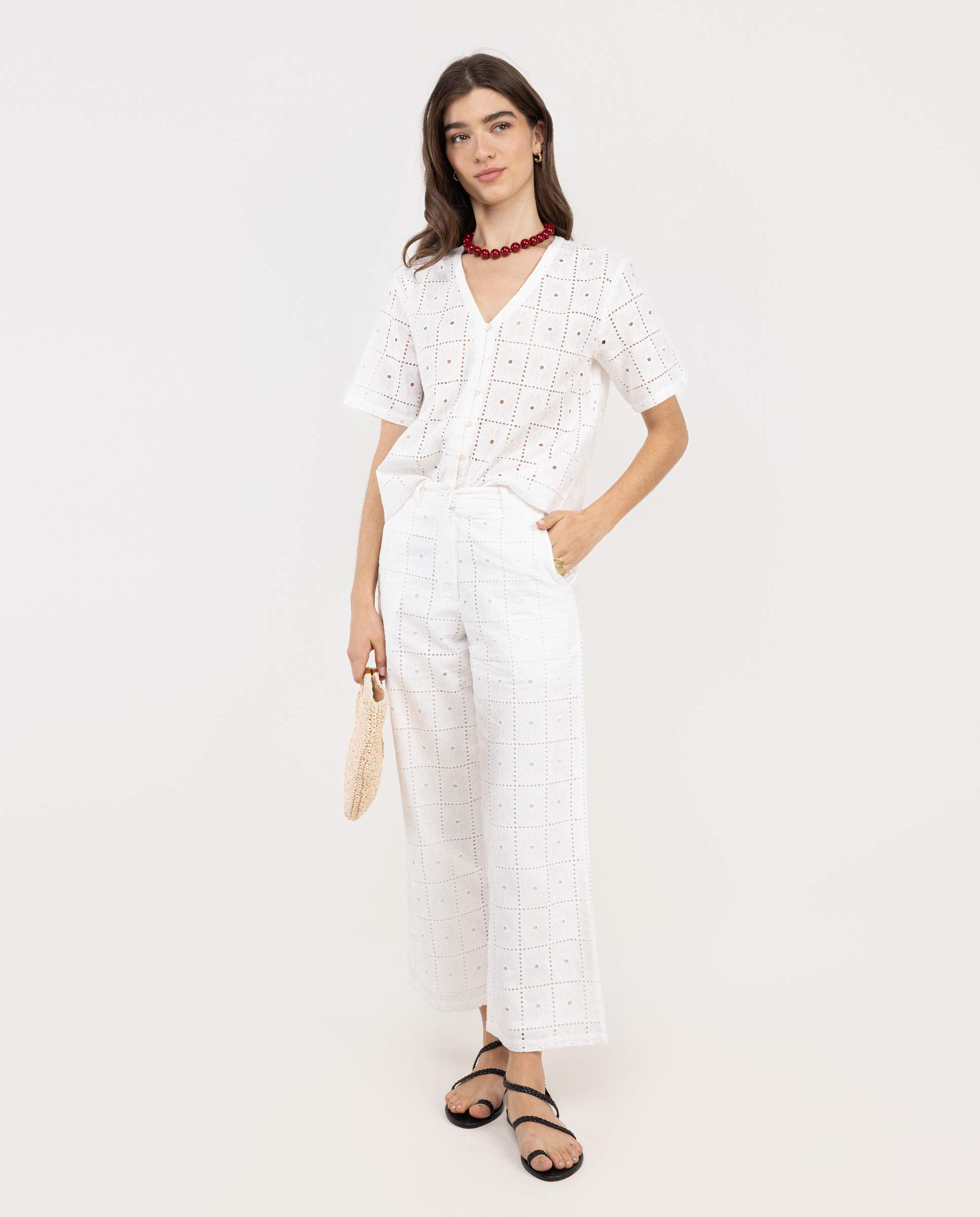 Maren White Trousers