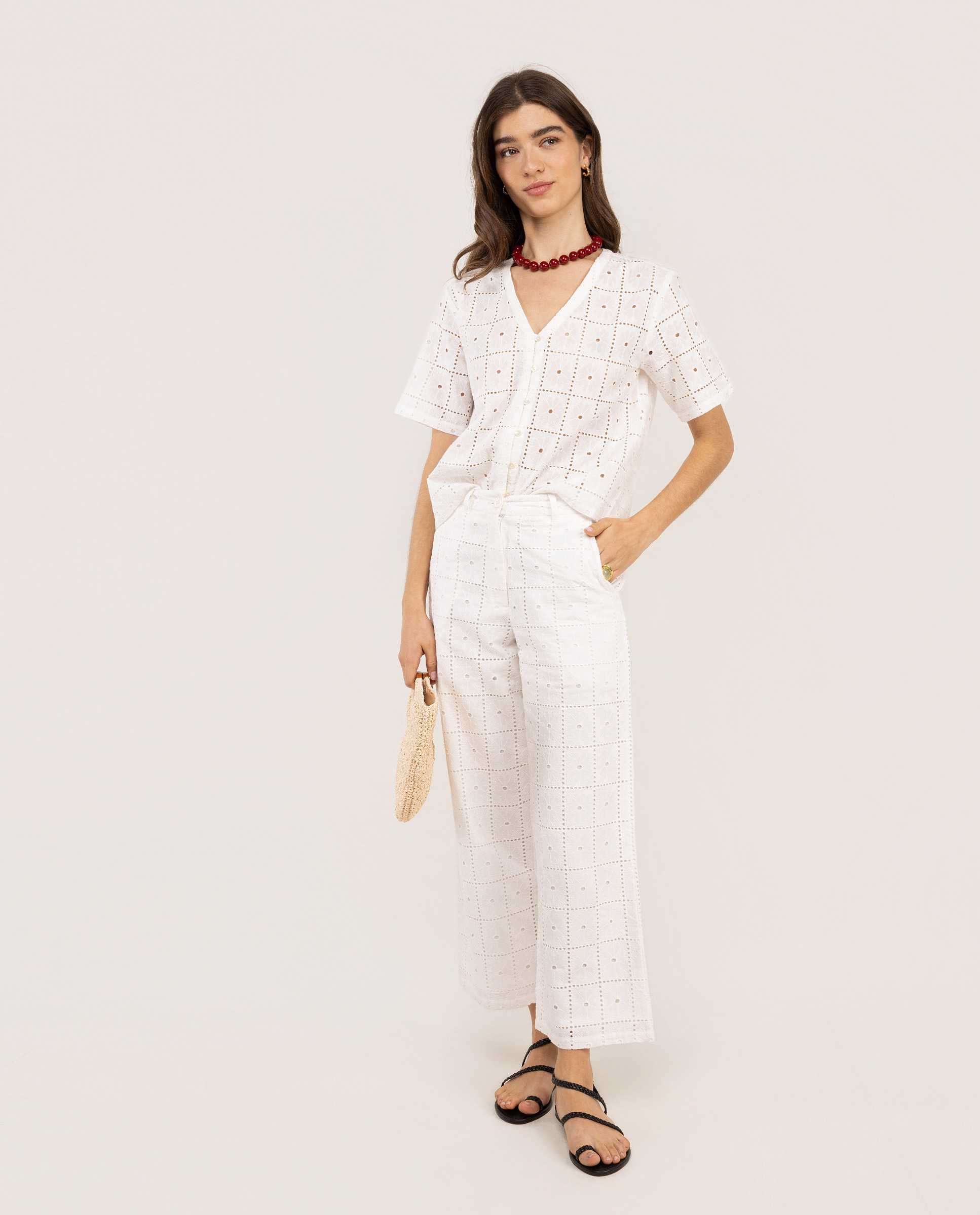 Maren White Trousers