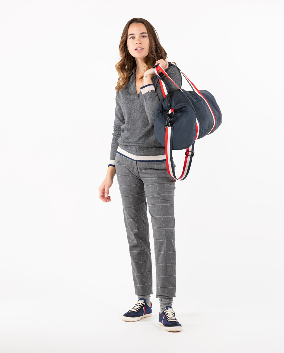 Pantalón Coordinado Gris Cuadro Ventana