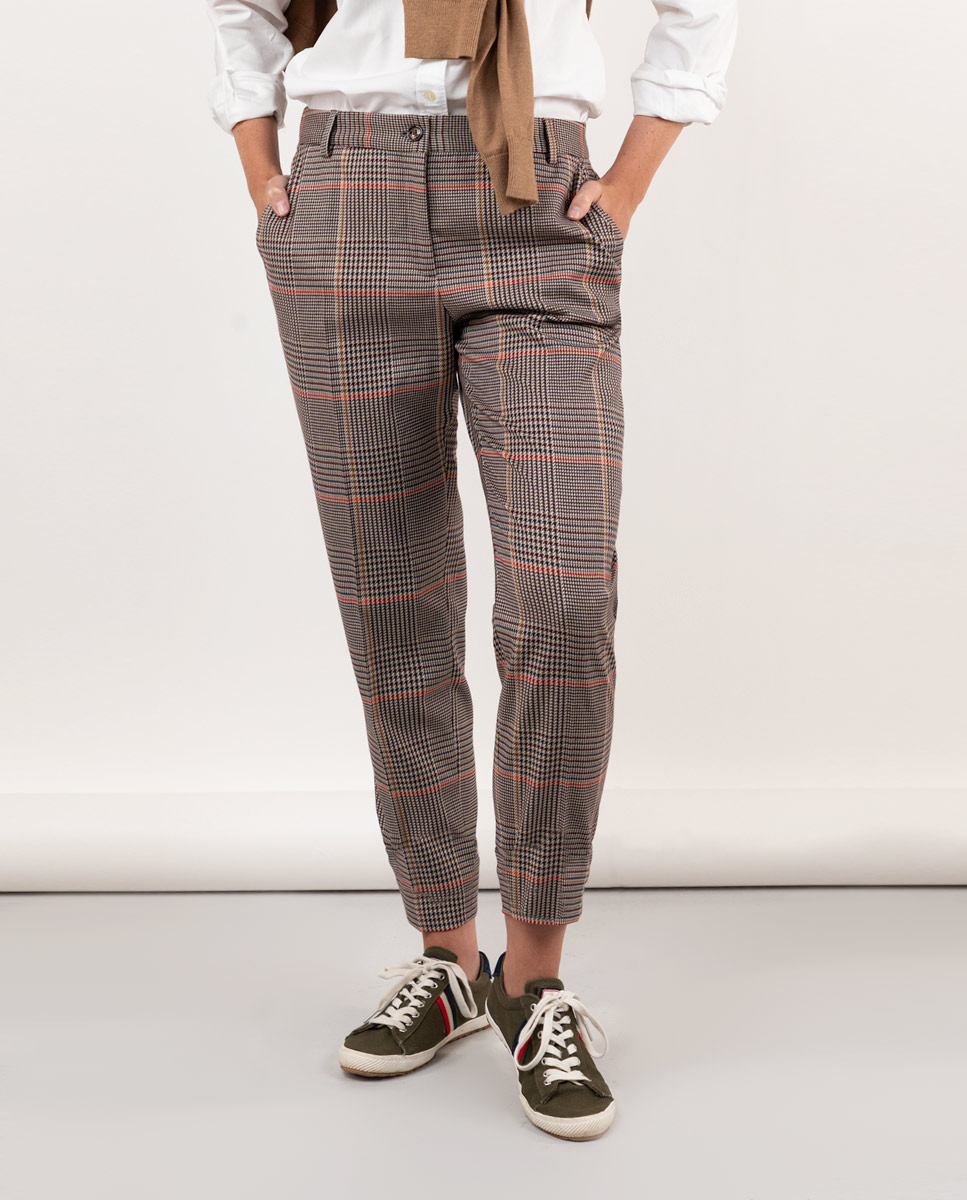 Multicoloured Prince of Wales Check Trousers