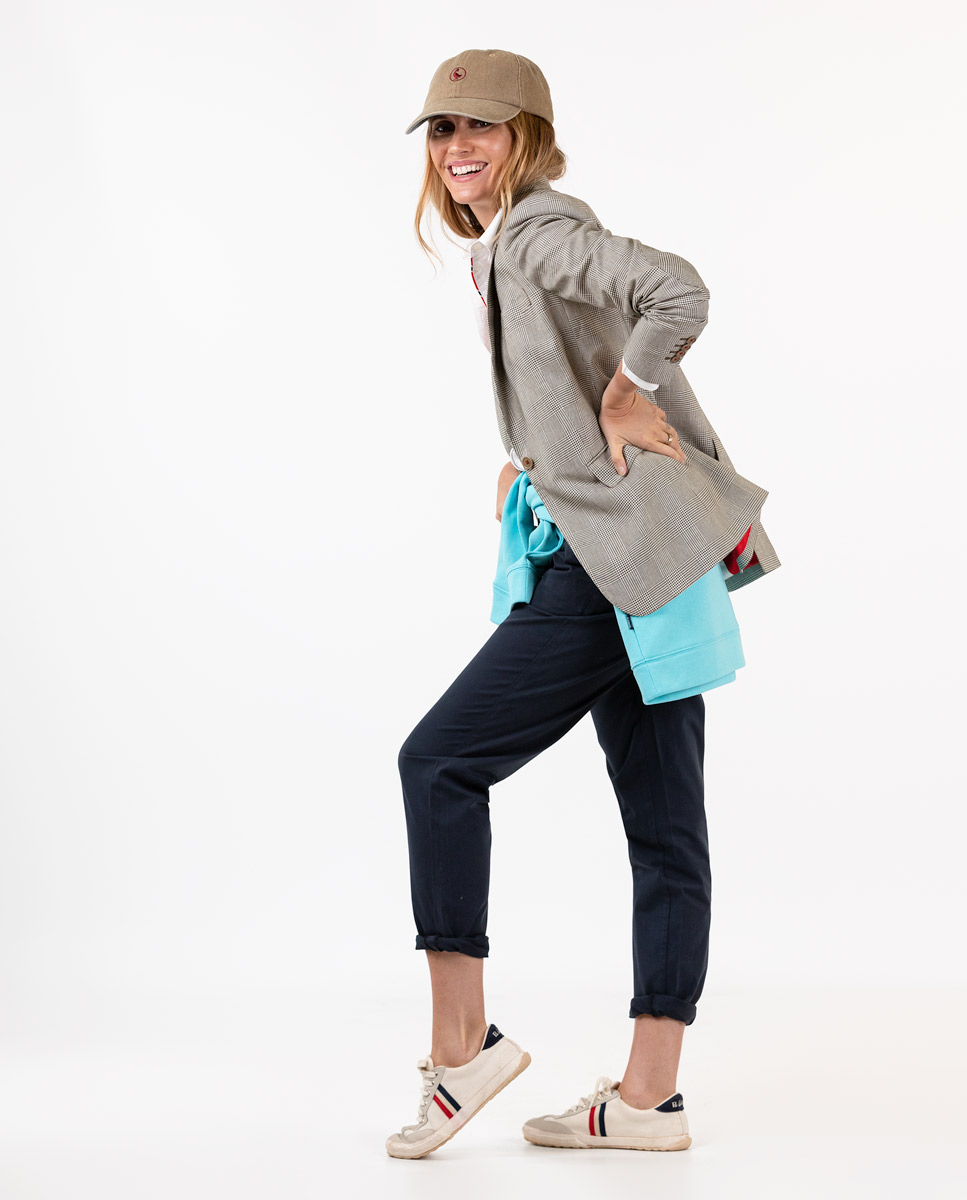 Cream Khaki Prince of Whales Check Blazer