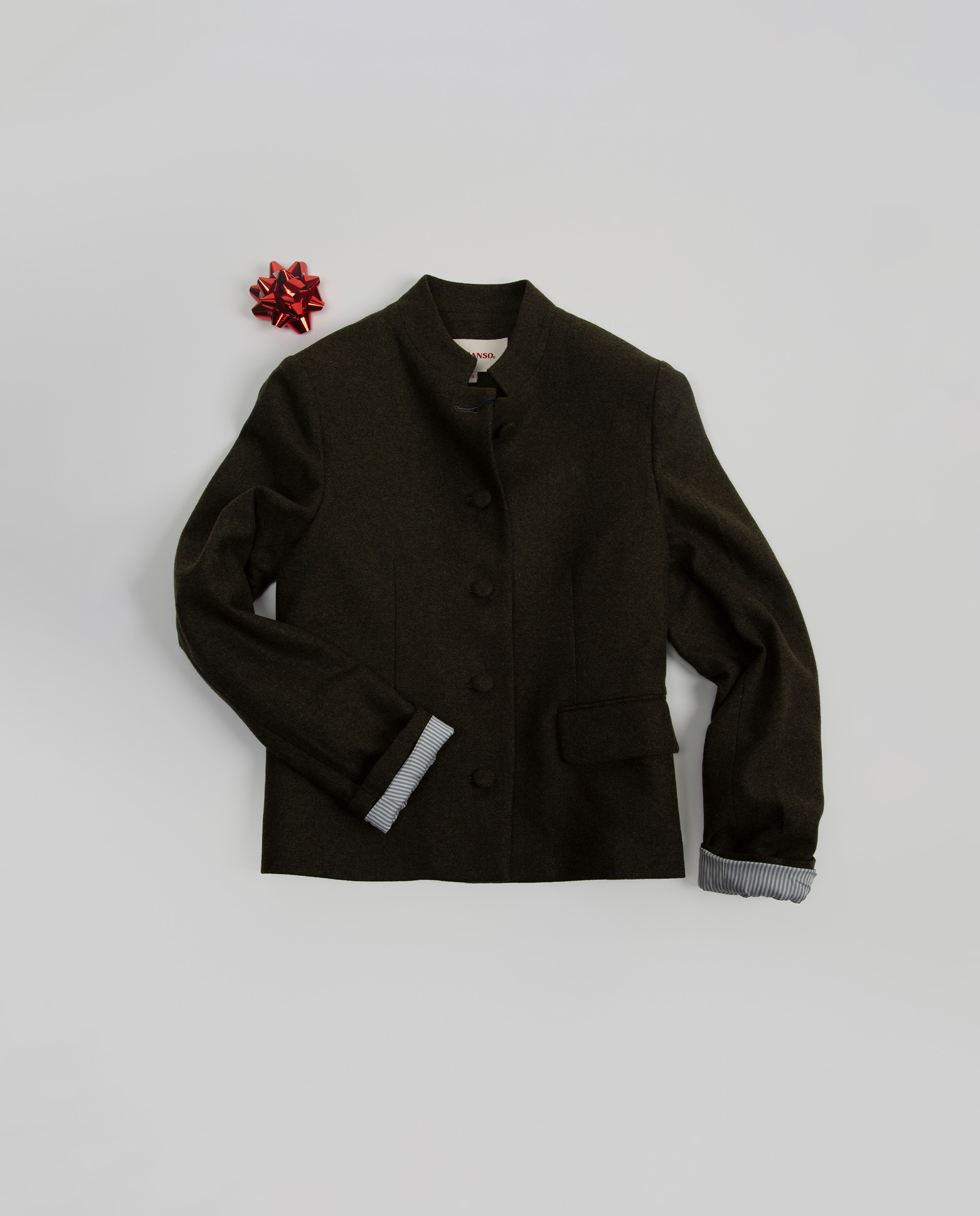 Chaqueta Corta Lana Verde