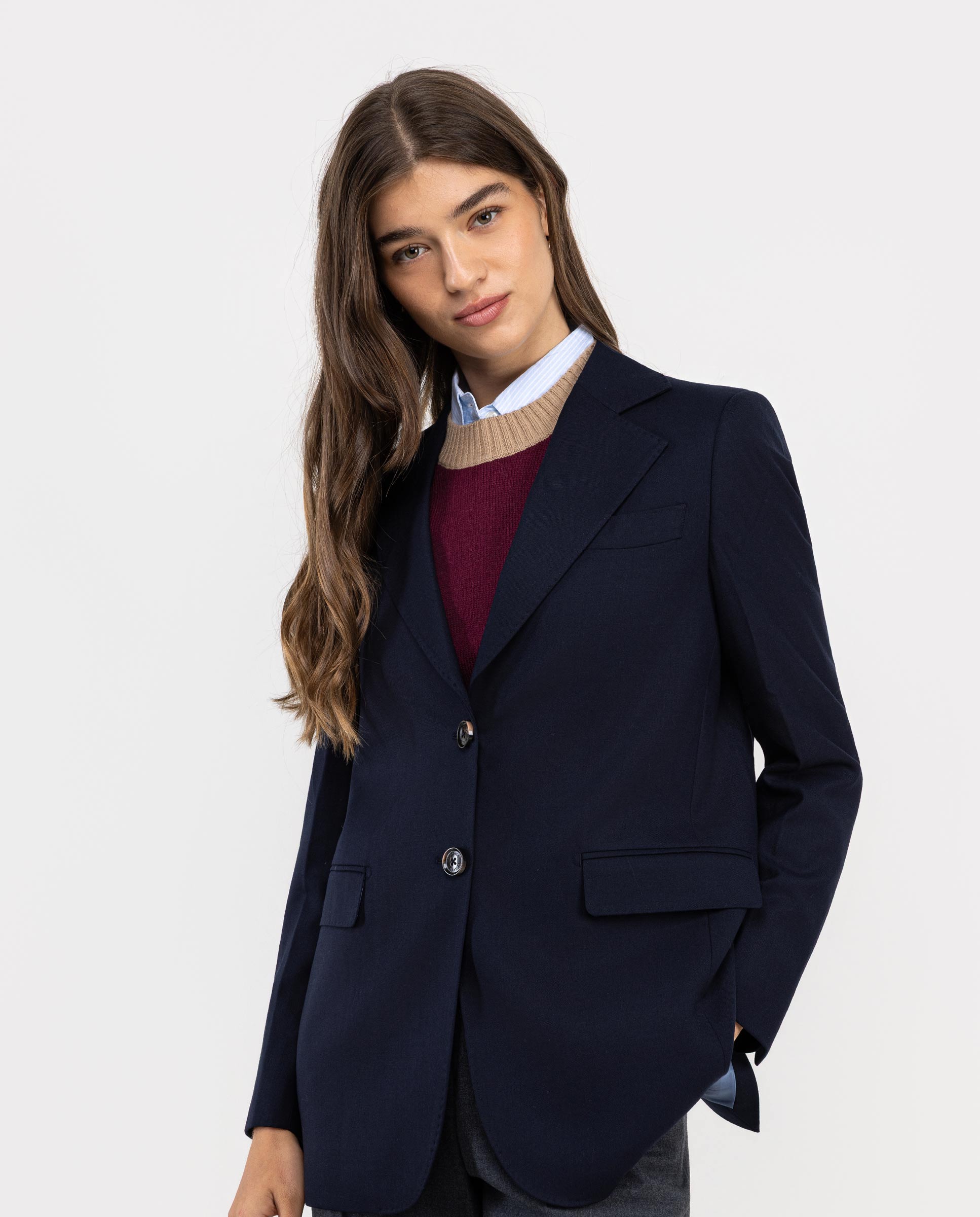 Solid-Coloured Navy Jacket Separate
