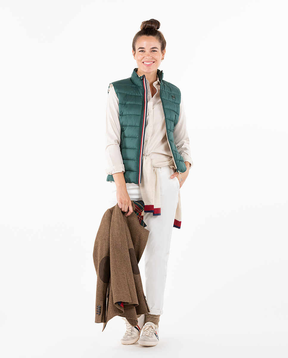 Basic Bottle Green Quilted Vest