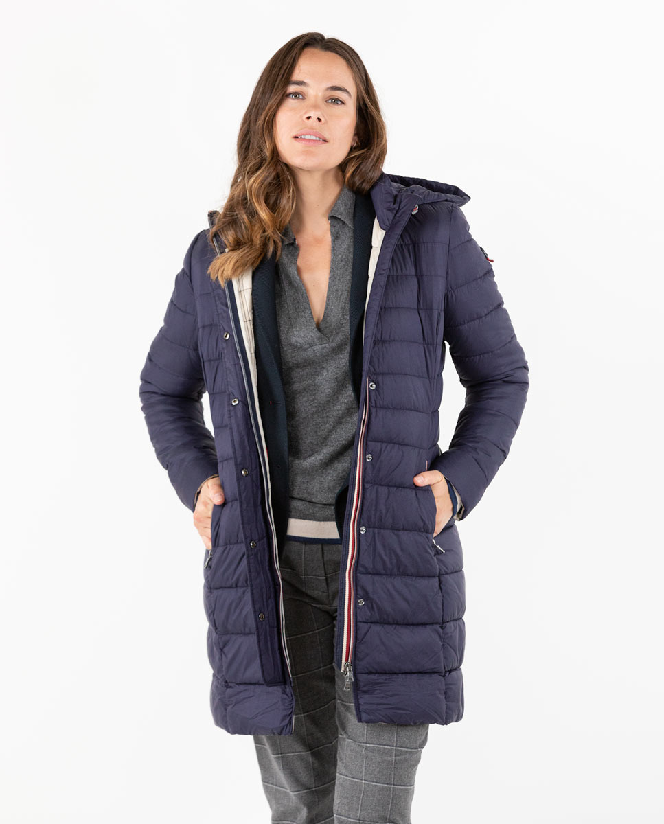 Long Navy Puffer