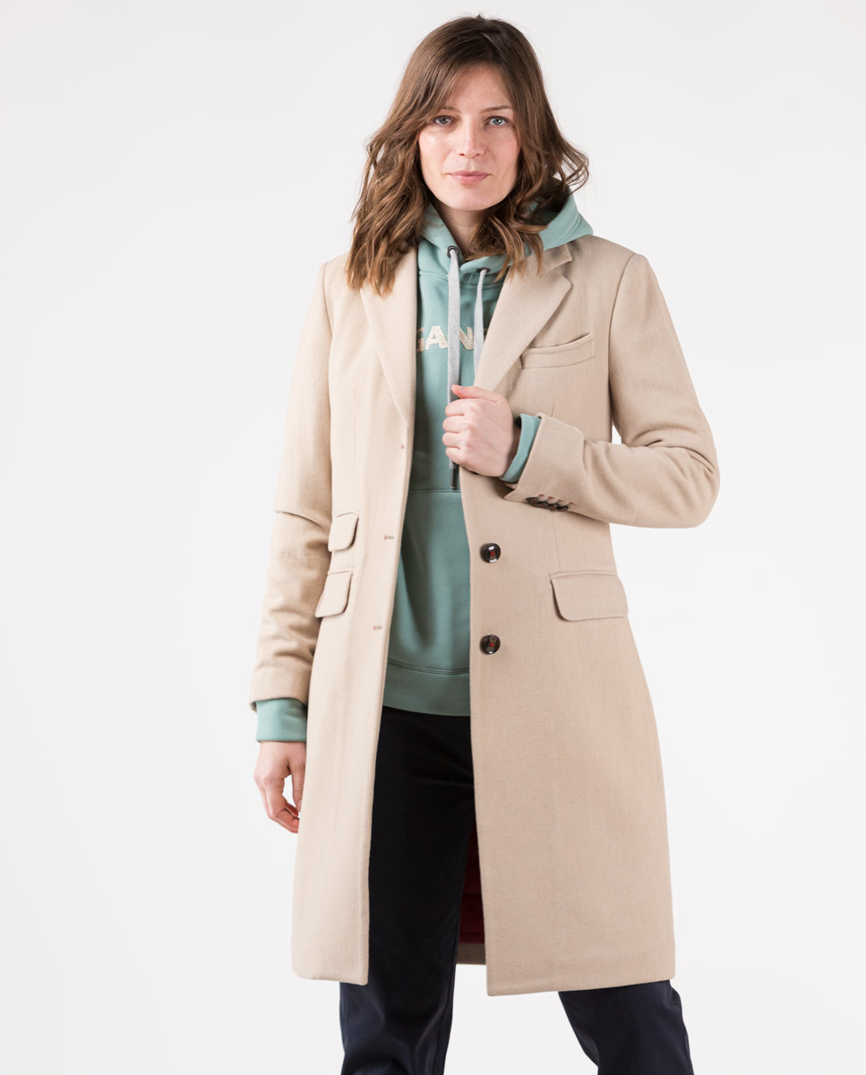 Tailored Beige Fabric Coat