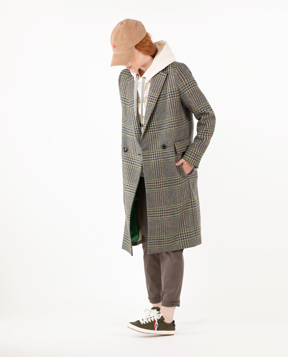 Grey Prince of Wales Check Coat