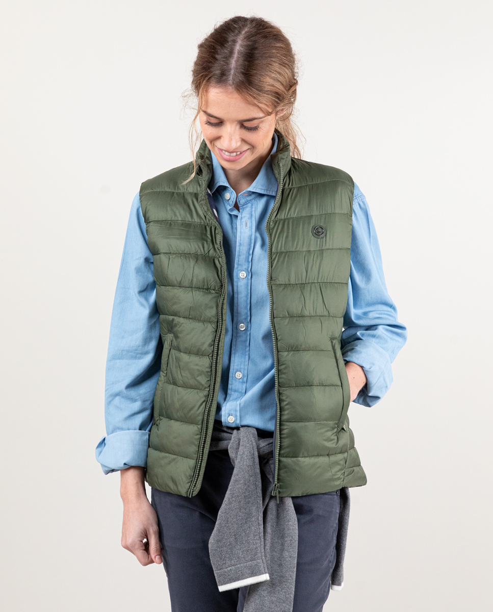 Basic Khaki Quilted Vest