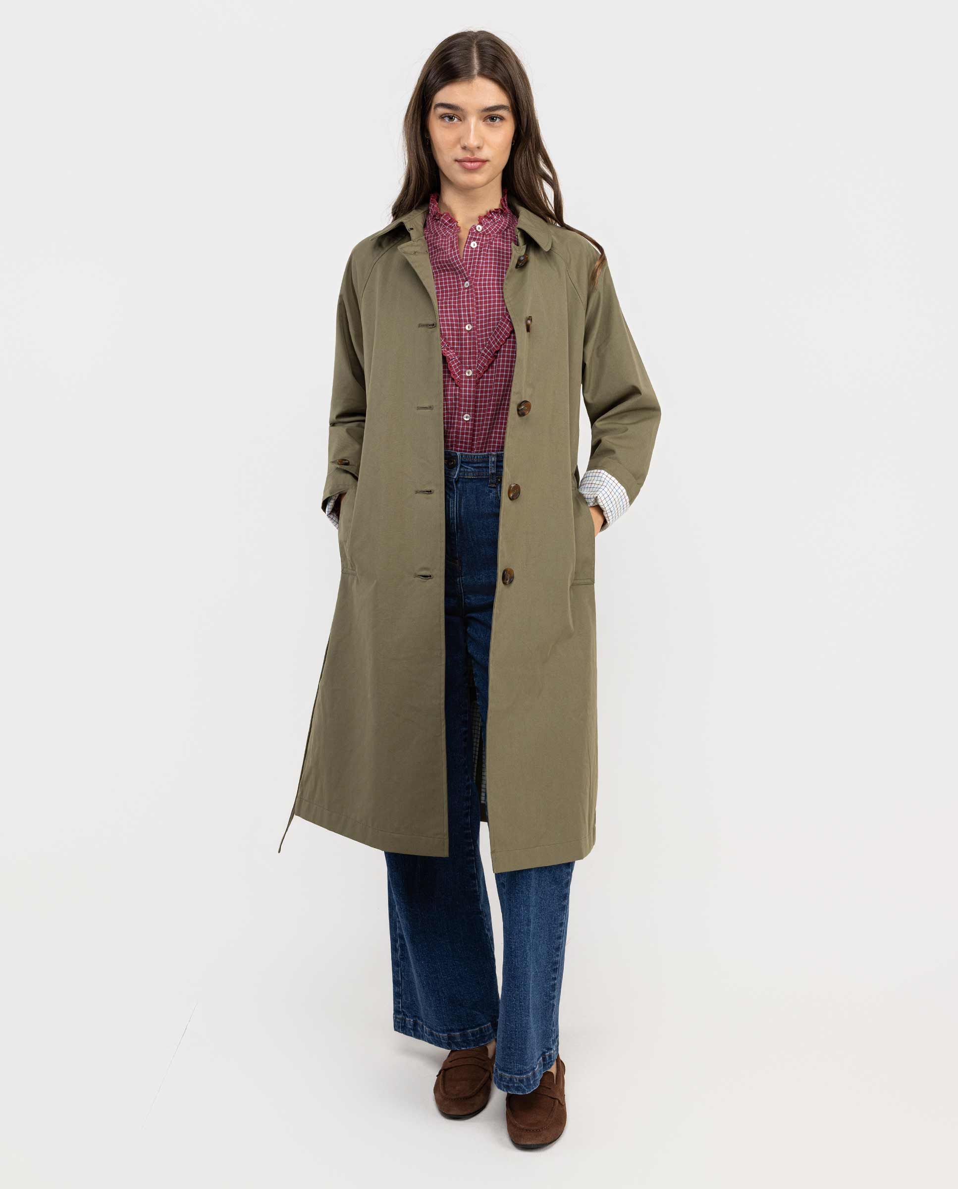 Gabardina Algodón Verde