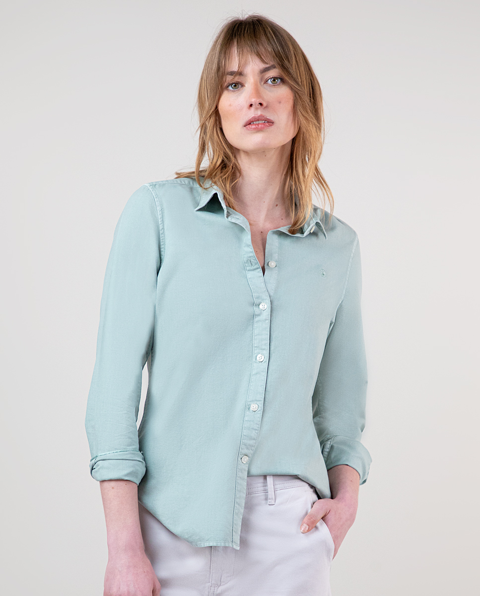 Garment Dyed Aquamarine Shirt
