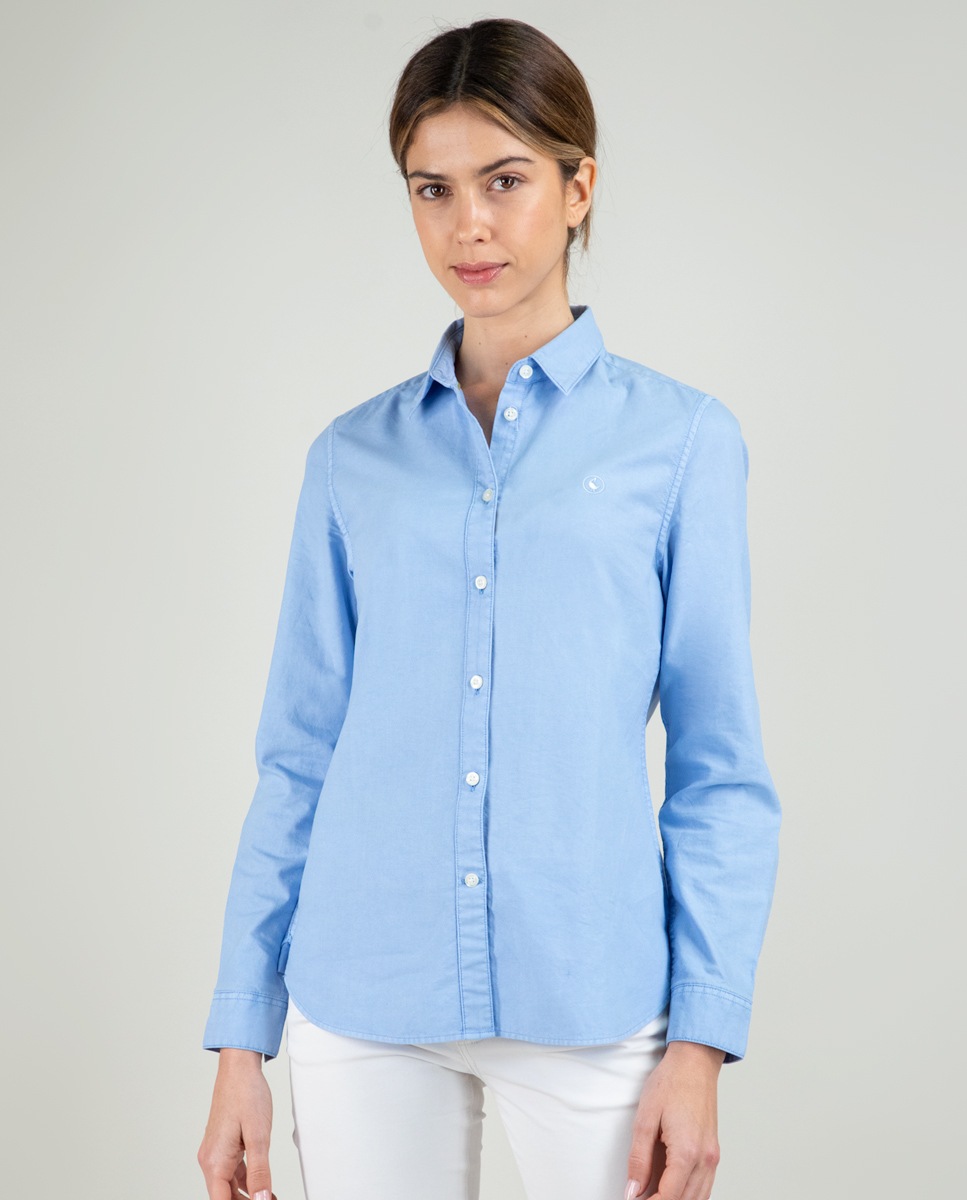 Camisa Algodón Garment Dyed Azul