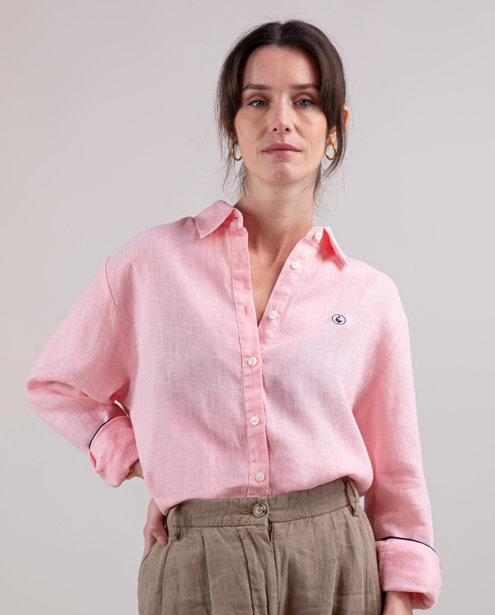 Camisa Lino Rosa