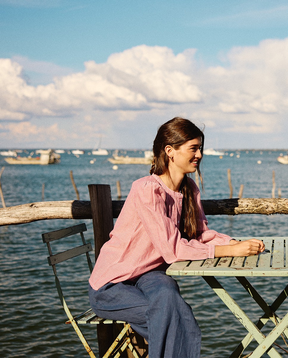 Embellished Red Shirt W Stripe