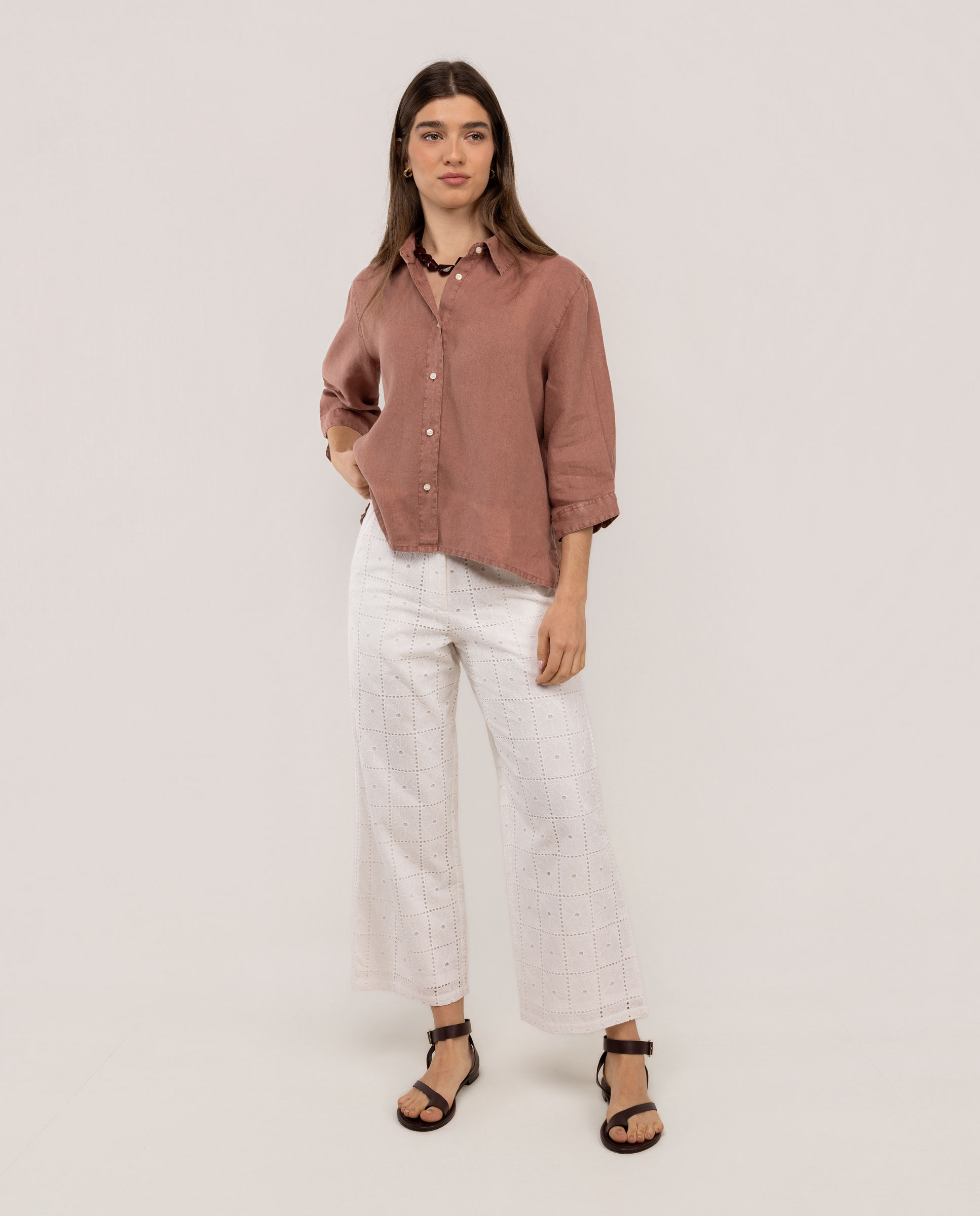 Camisa Vera Lino Rosa