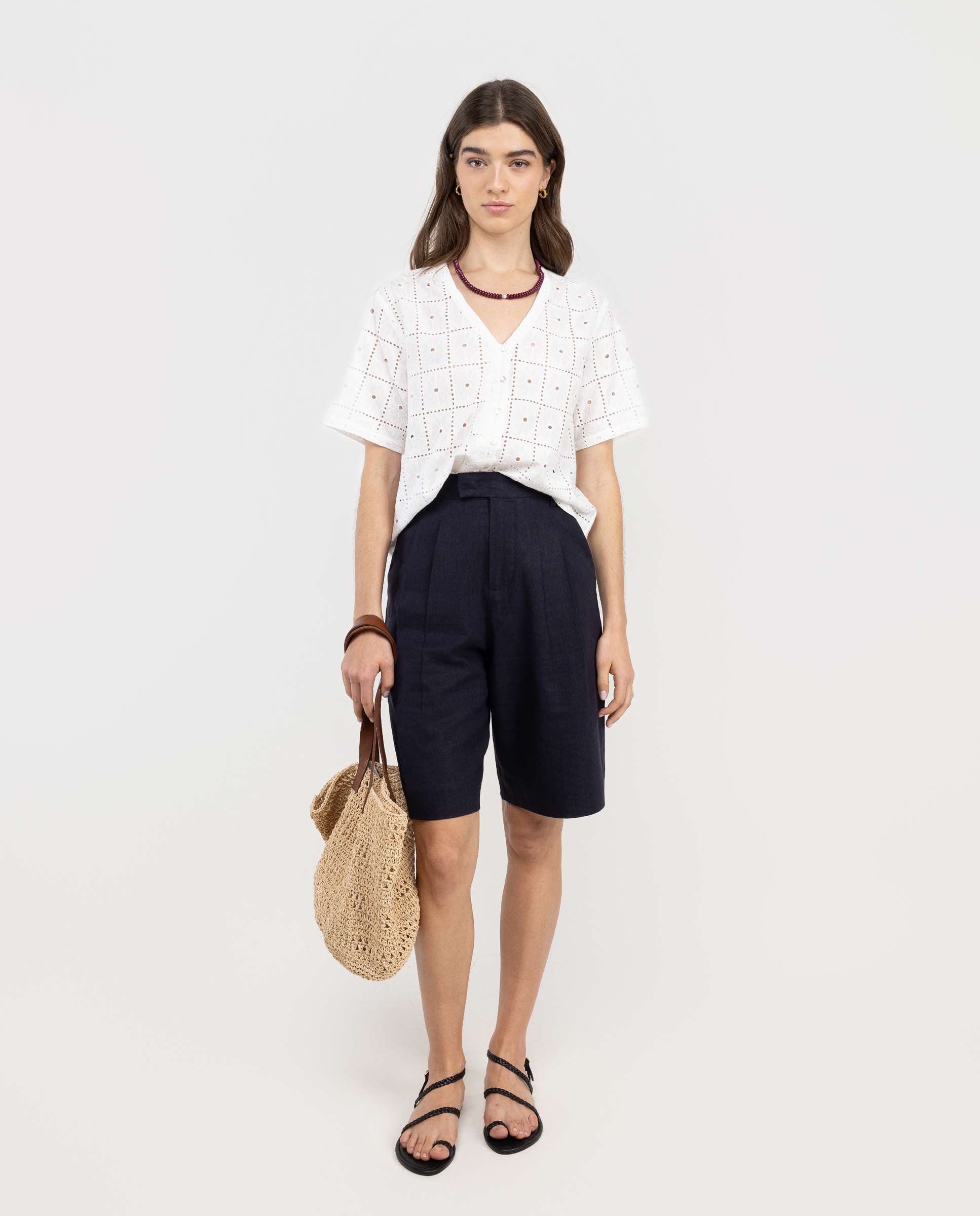 Embroidered Linen Shirt
