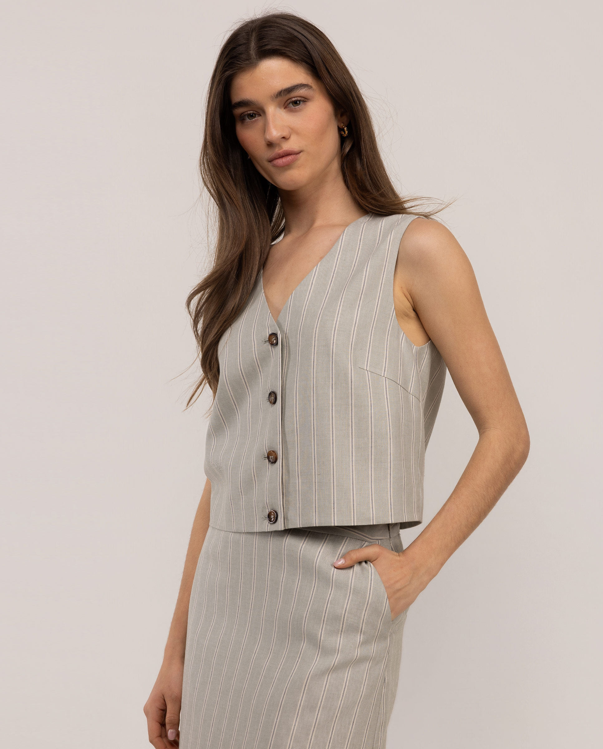 Chaleco Emma Rayas Verde