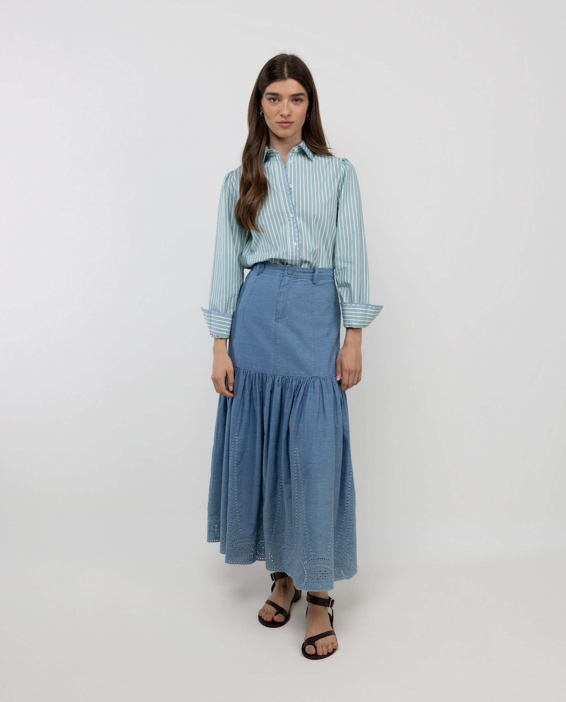 René Striped Embroidered Shirt