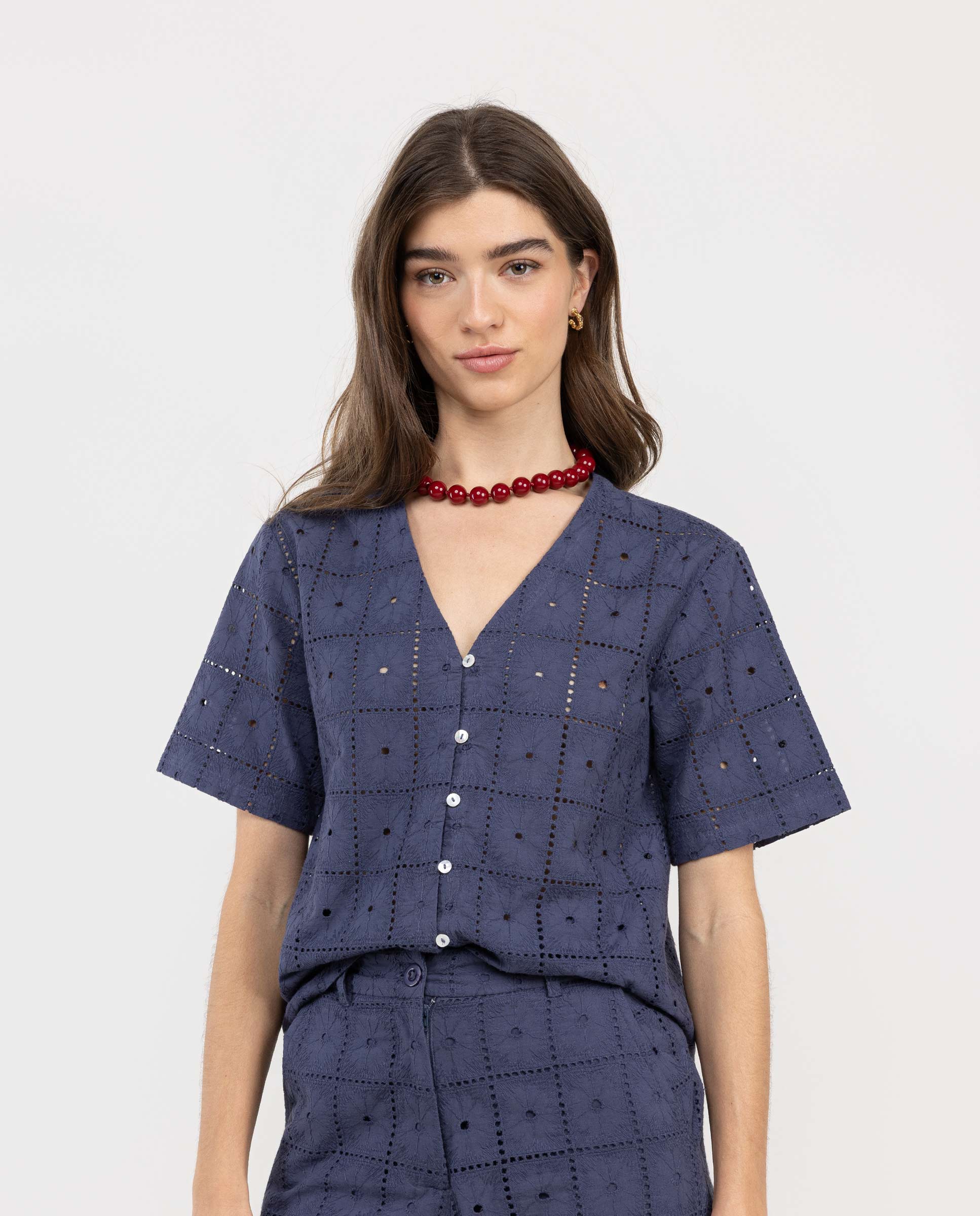 Embroidered Linen Shirt