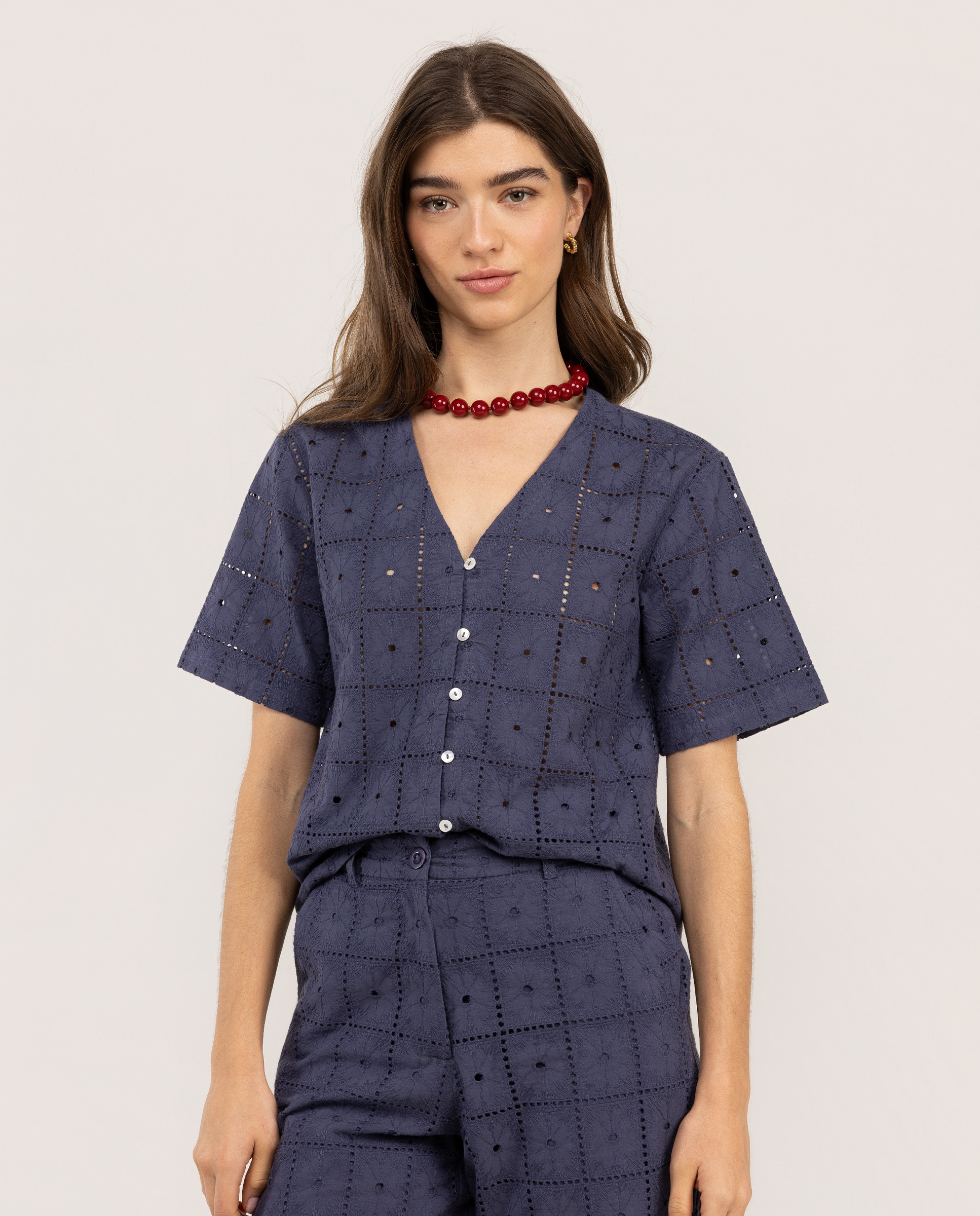 Embroidered Linen Shirt