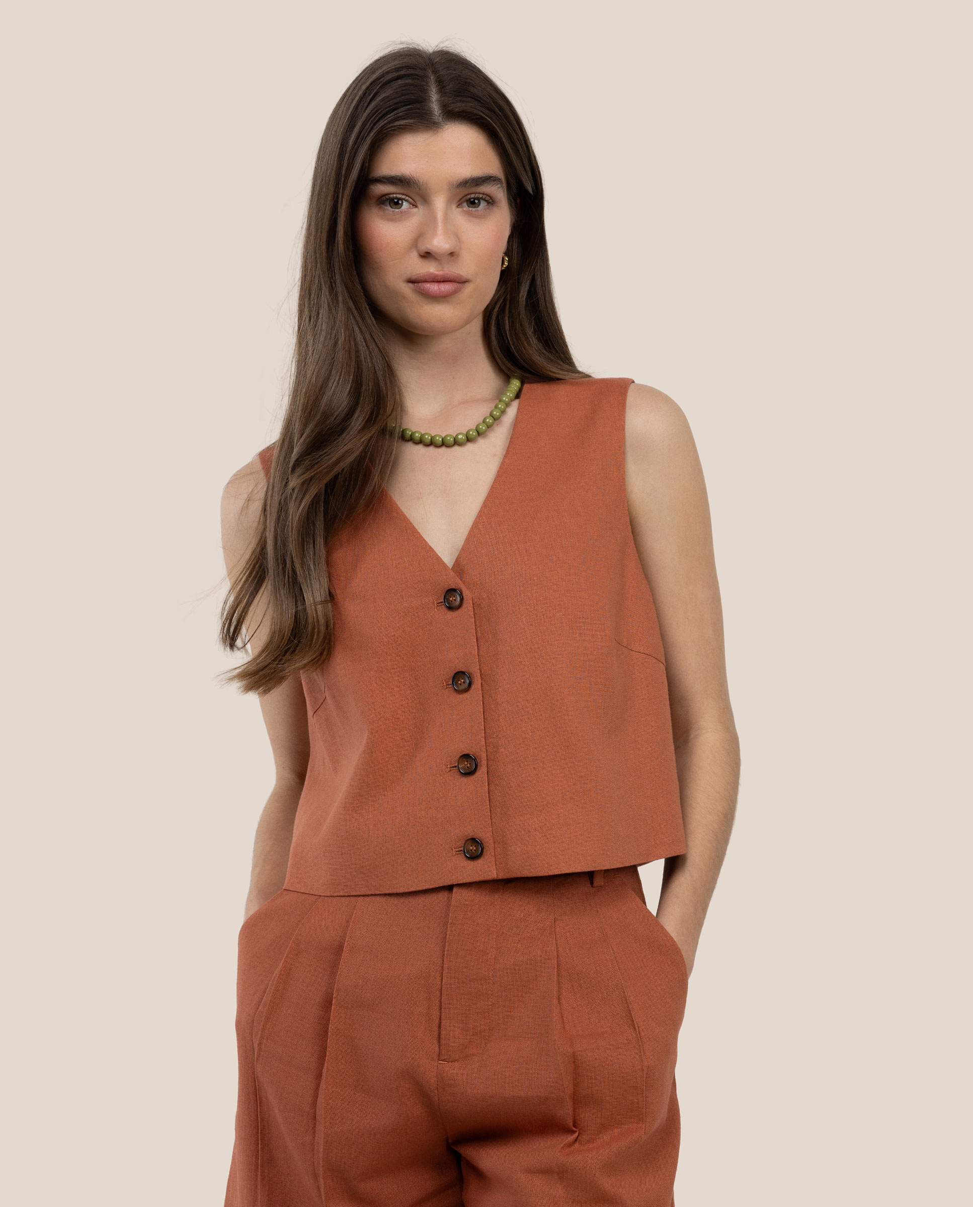 Chaleco Valeria Lino Teja