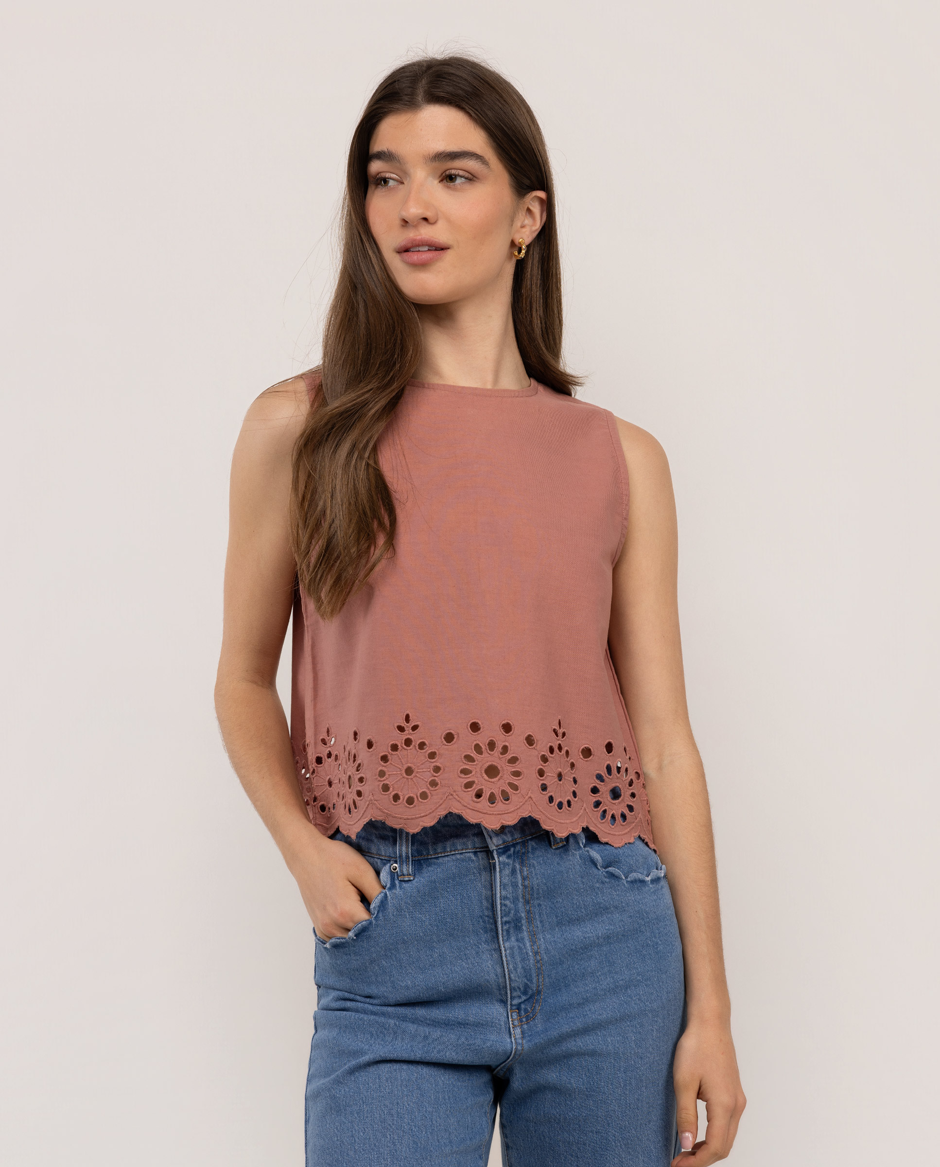 Cloe Top Openwork Embroidery
