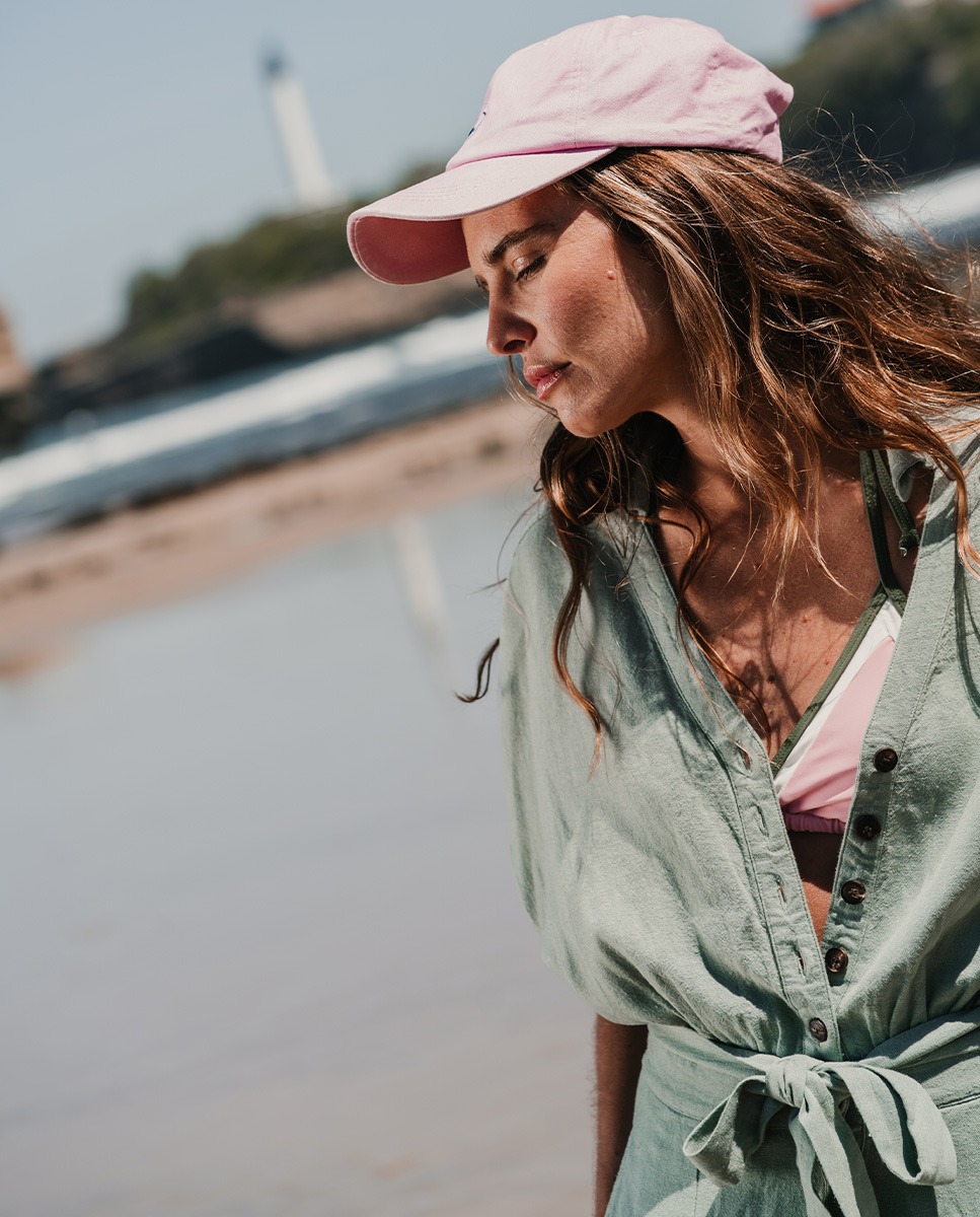 Green Linen Shirt Jumpsuit